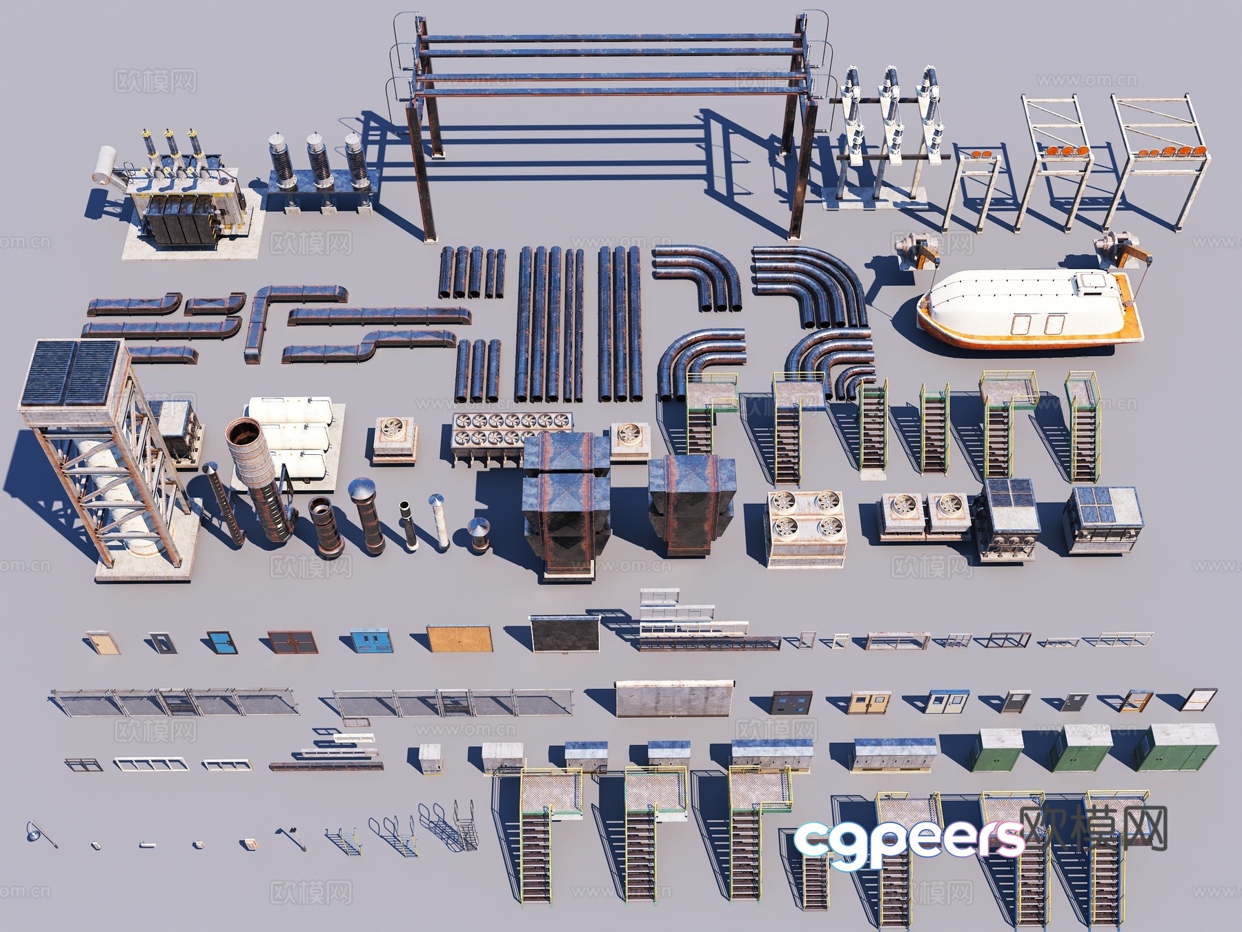 Reactor building Oil pump Chimney Cooling tower Pipeline Gas storage Power plant Oil 3D model Reactor building Oil pump Chimney Cooling tower Pipeline Gas storage Power plant Oil 3D model