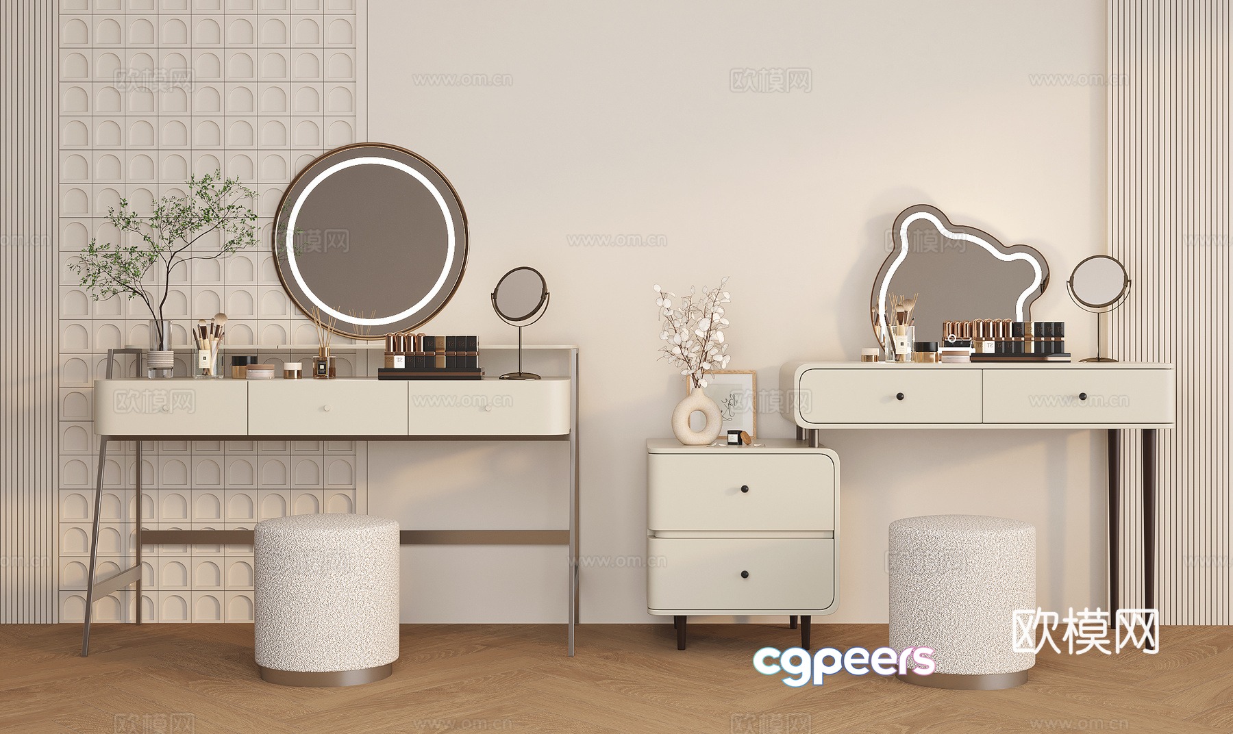 Modern dressing table dressing stool 3d model Modern dressing table dressing stool 3d model
