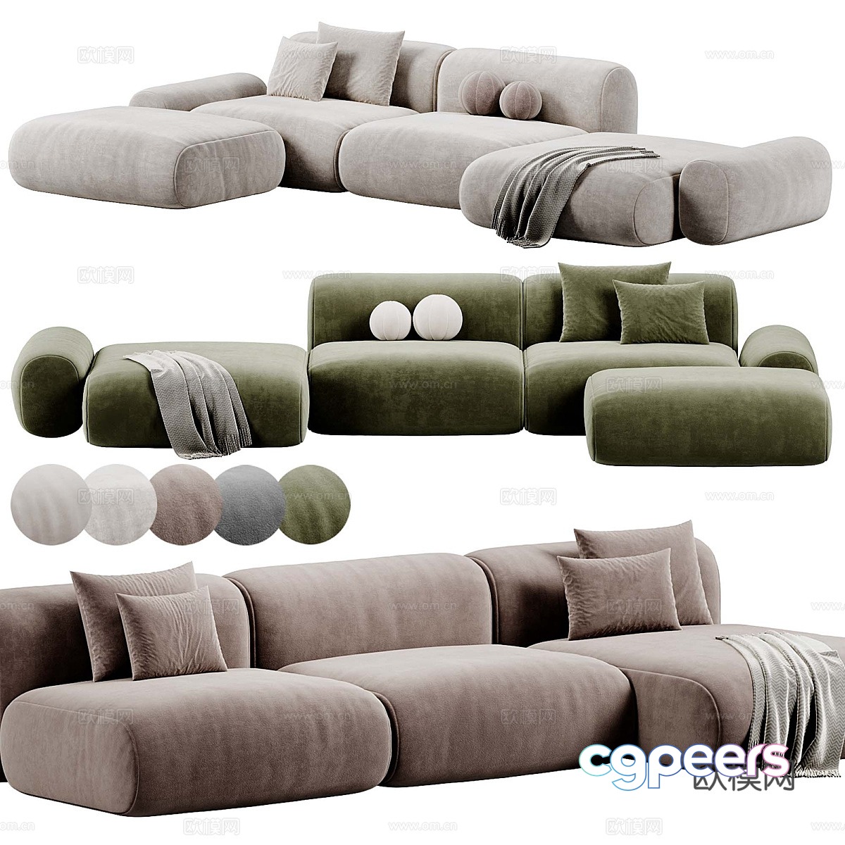 Modern sofa combination multi-person sofa 3d model Modern sofa combination multi-person sofa 3d model