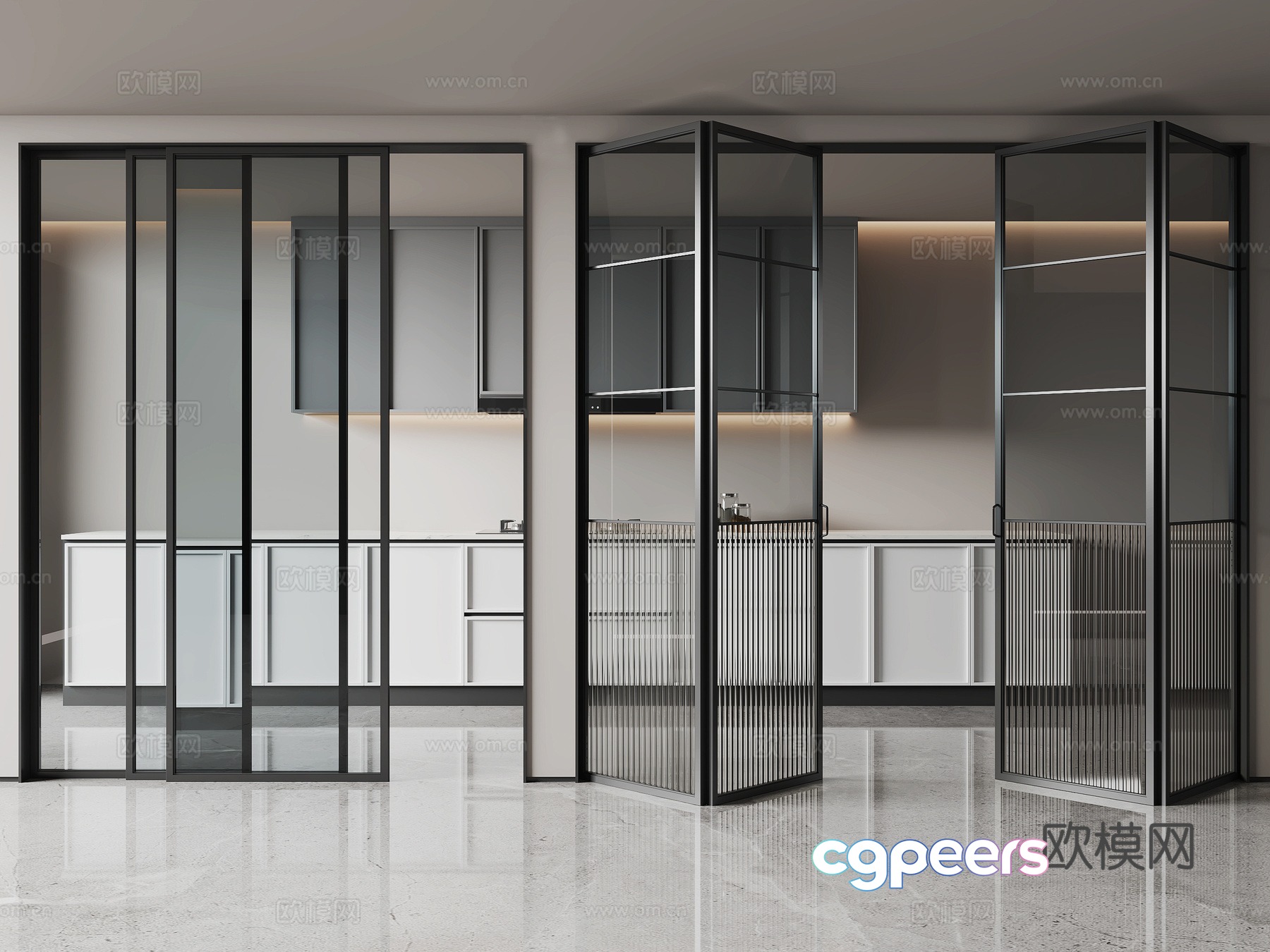 Modern glass kitchen door Folding door Sliding door Kitchen 3d model Modern glass kitchen door Folding door Sliding door Kitchen 3d model