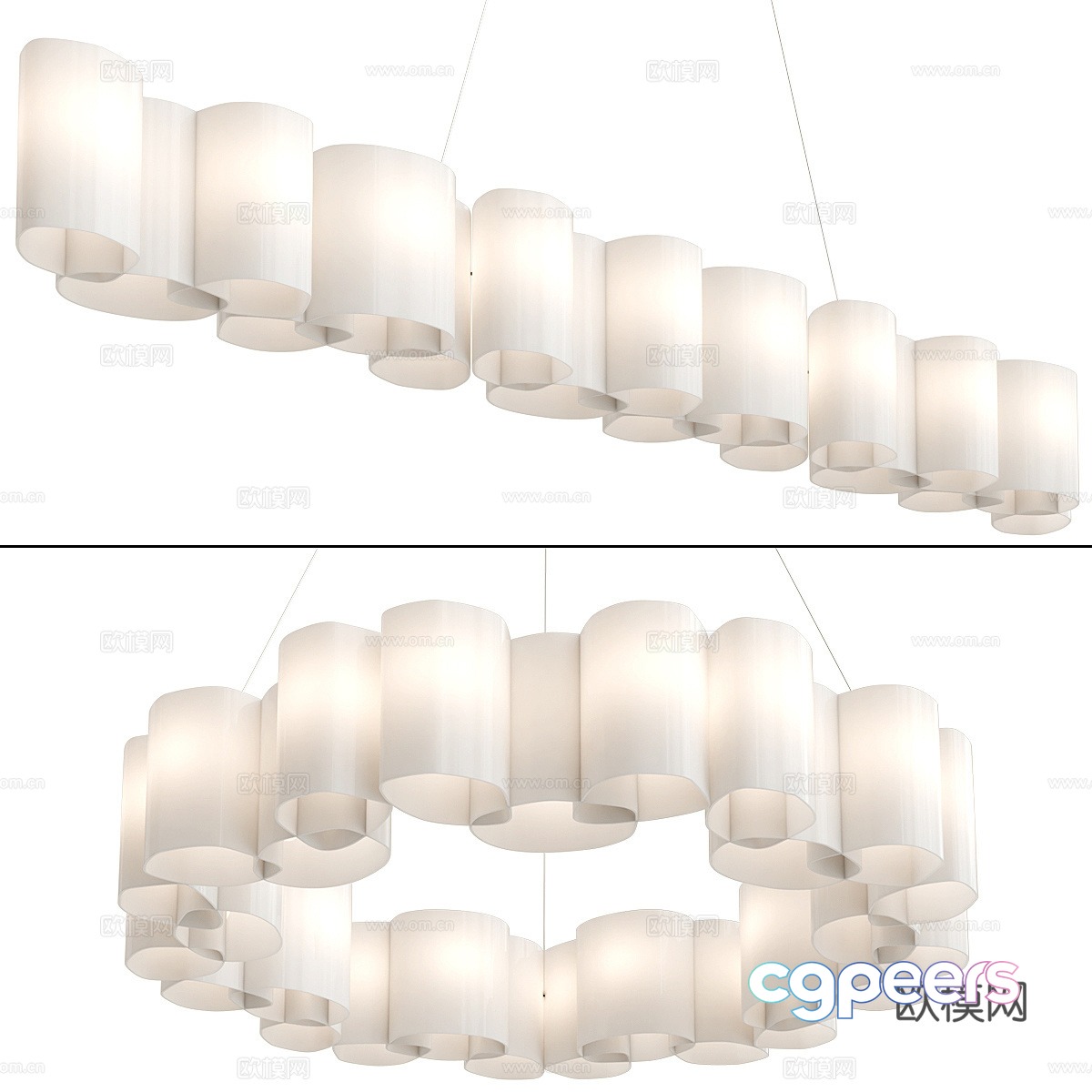 New Chinese style decorative chandelier 3D model New Chinese style decorative chandelier 3D model