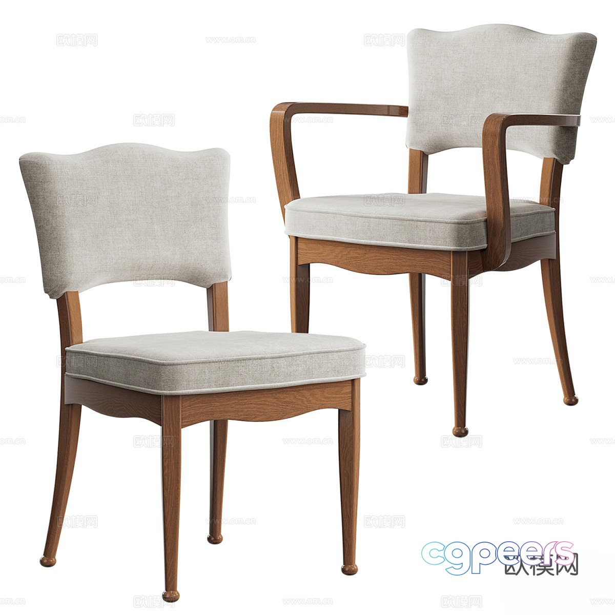 Middle -aged single chair dining chair 3D model Middle -aged single chair dining chair 3D model