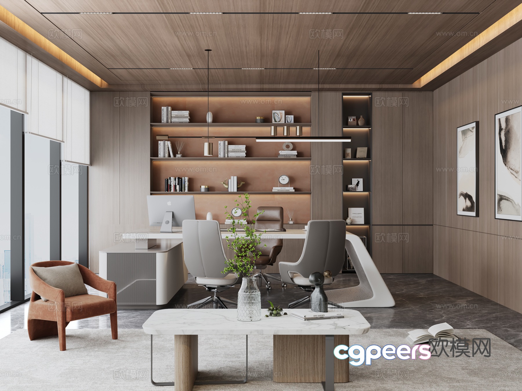 Modern manager office 3d model Modern manager office 3d model