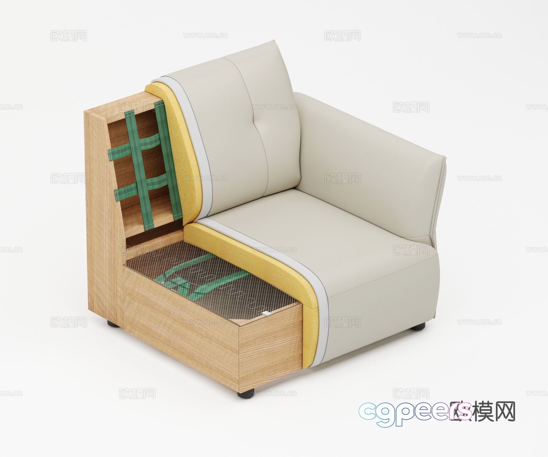 Sofa structure profile Sofa structure 3D model Sofa structure profile Sofa structure 3D model