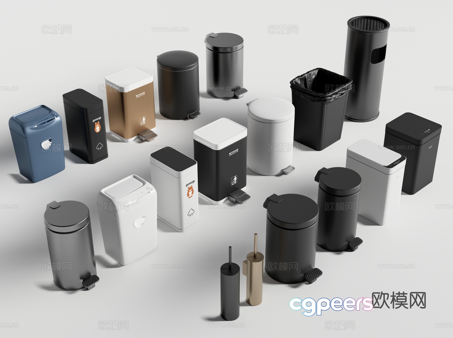 Modern trash can Classified trash can Home use Public 3D model Modern trash can Classified trash can Home use Public 3D model