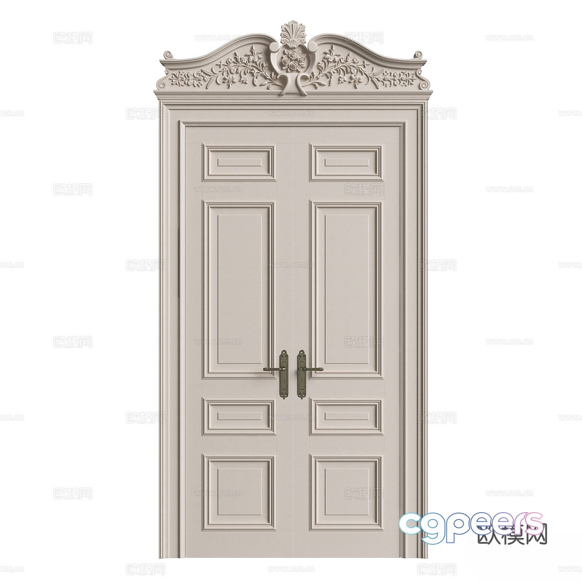 French double door 3D model French double door 3D model