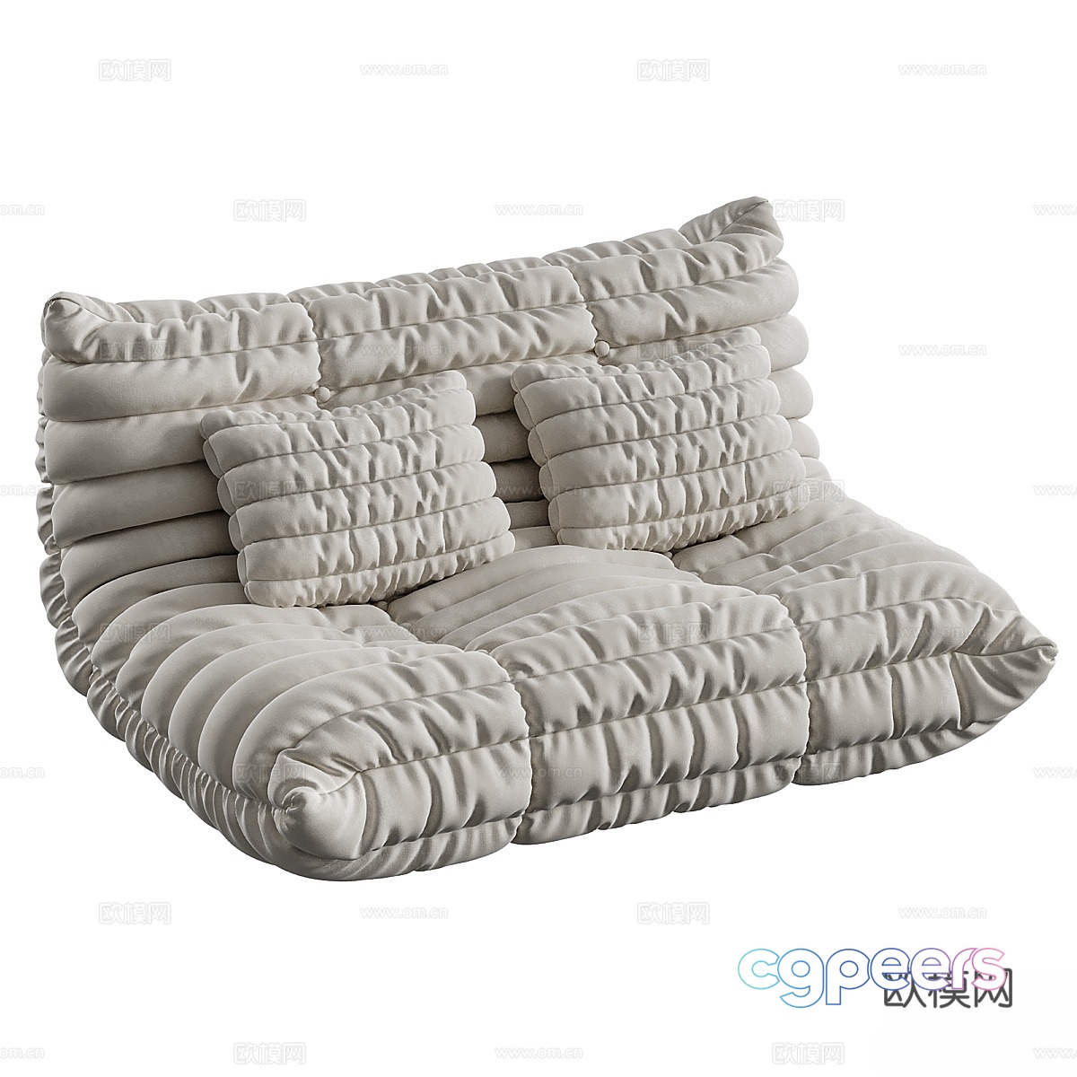 Modern cream style two-person casual sofa 3d model Modern cream style two-person casual sofa 3d model