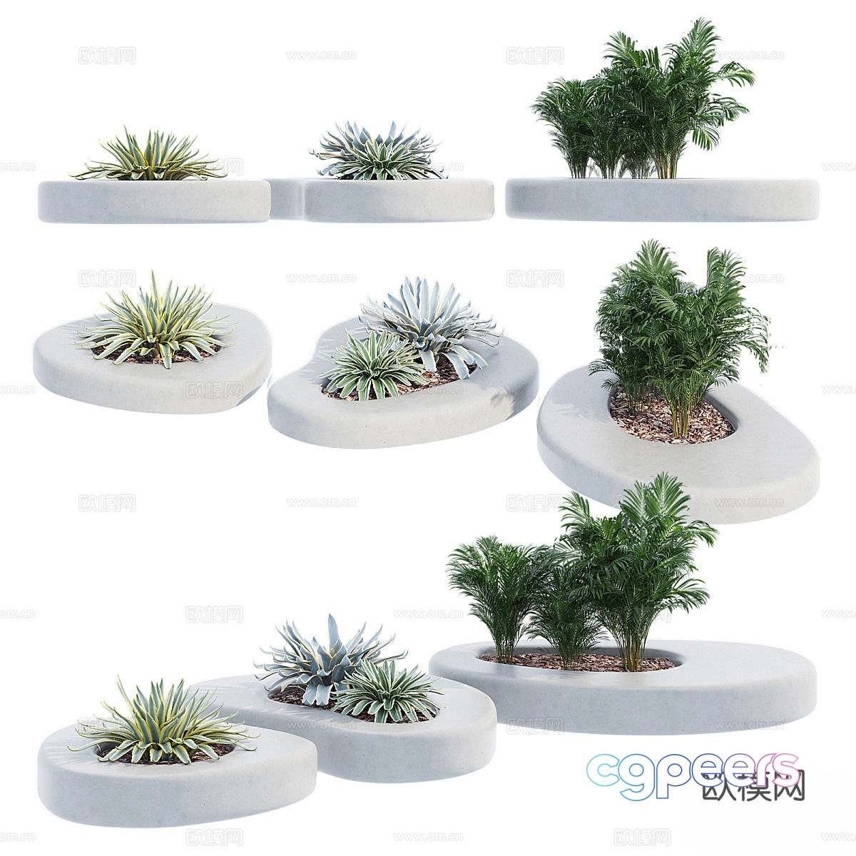 Flower bed 3d model Flower bed 3d model