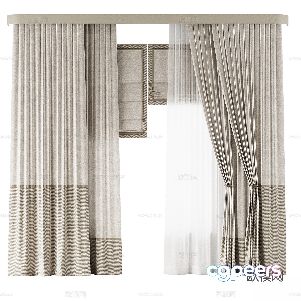New Chinese curtain 3D model New Chinese curtain 3D model