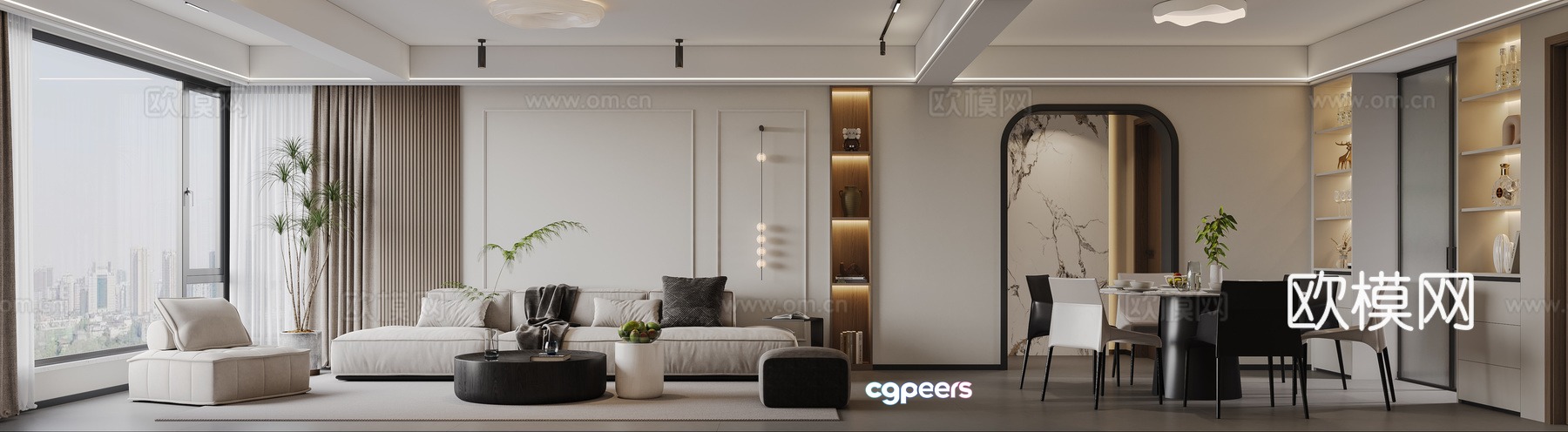 Modern style dining room/Daoheng design 3D model Modern style dining room/Daoheng design 3D model