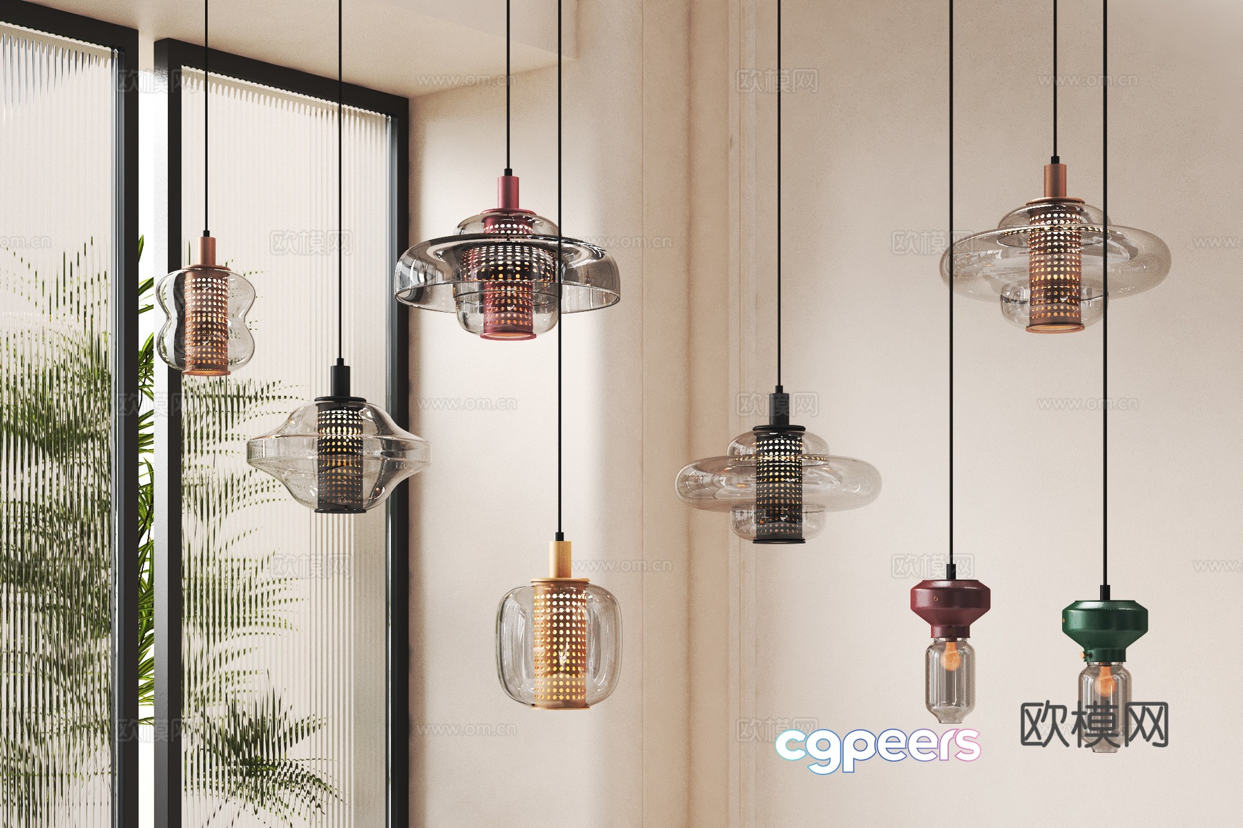 Modern glass chandelier 3d model Modern glass chandelier 3d model