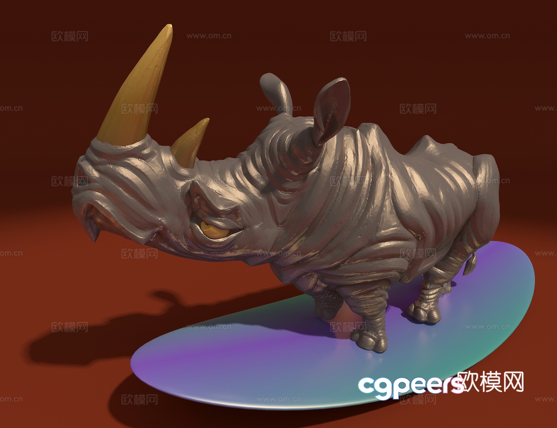 Rhino ornament 3d model Rhino ornament 3d model