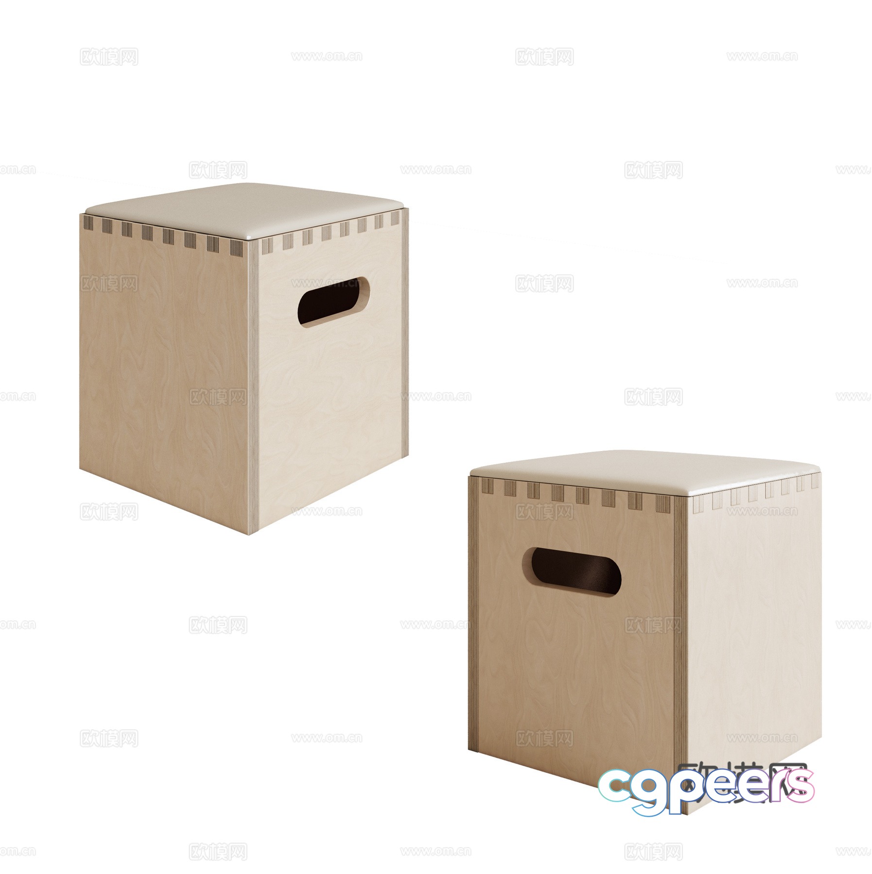 Modern wooden bench stool dwarf stool changing shoe stool 3D model Modern wooden bench stool dwarf stool changing shoe stool 3D model