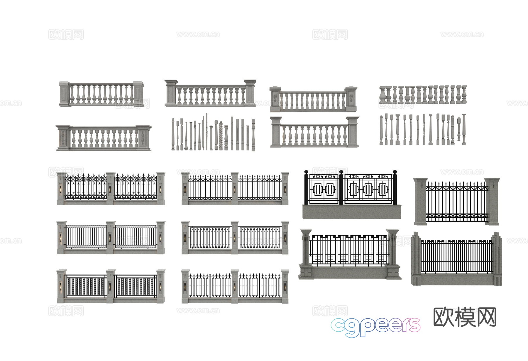 Simple European wall 3D model Simple European wall 3D model