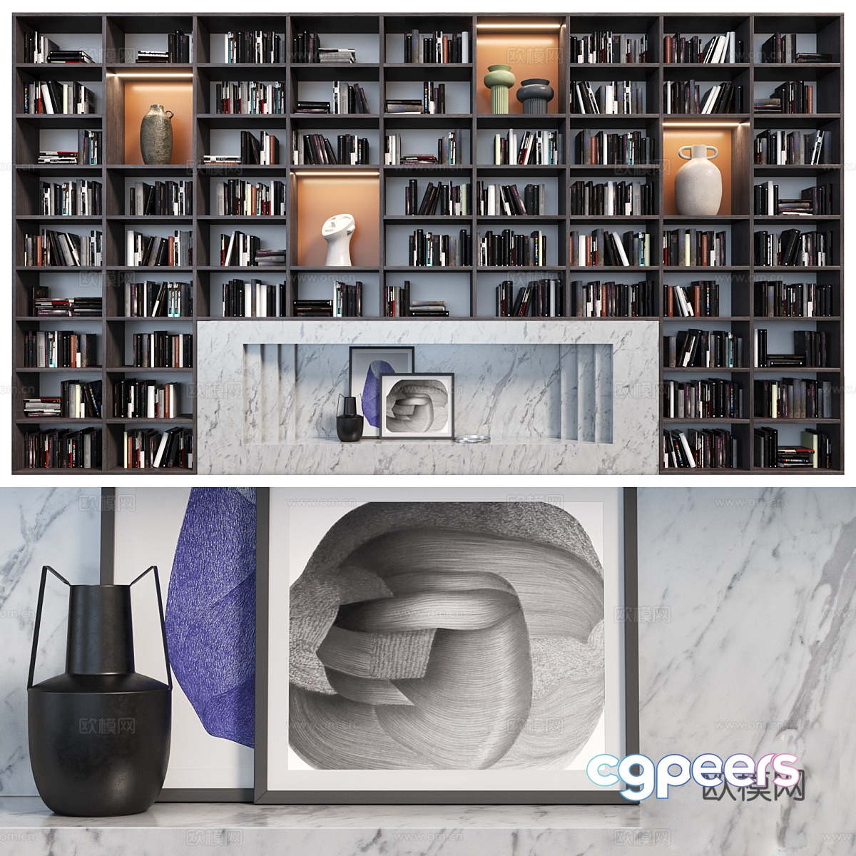 Bookcase 3d model Bookcase 3d model