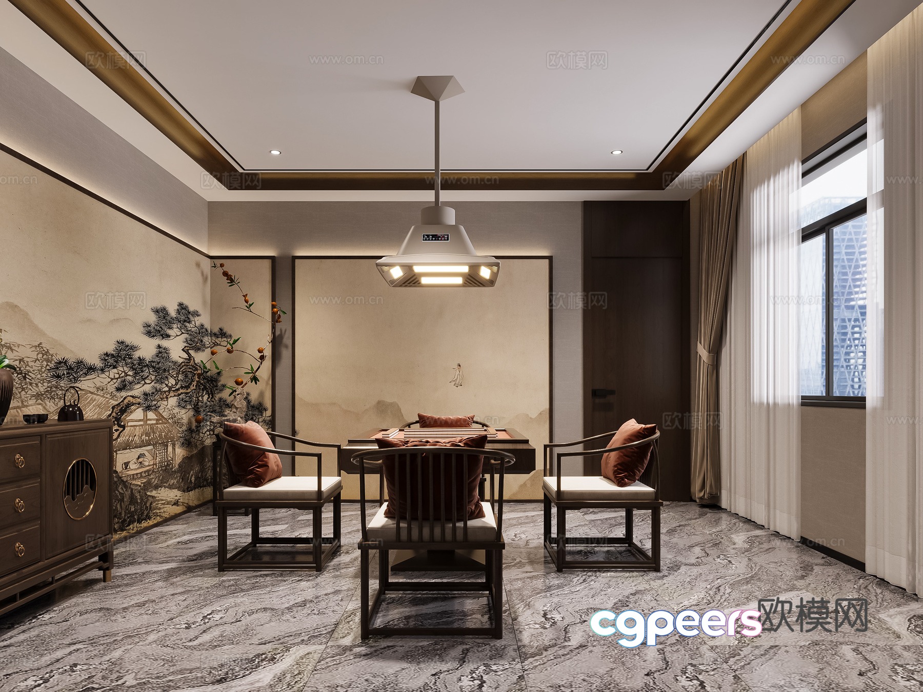Chess and card room 3D model Chess and card room 3D model