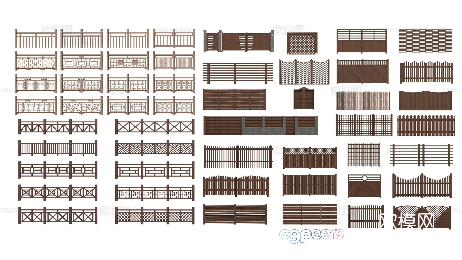 New Chinese railing 3D model New Chinese railing 3D model
