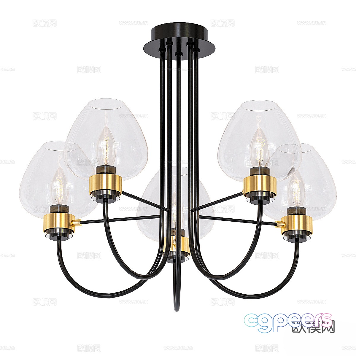 New Chinese metal chandeliers 3D model New Chinese metal chandeliers 3D model