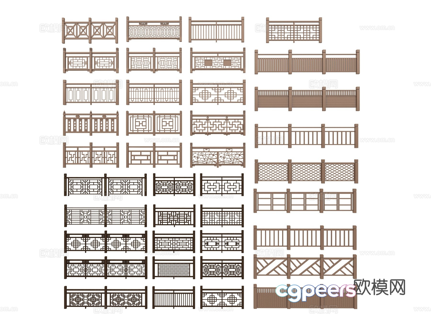 Chinese railing 3D model Chinese railing 3D model