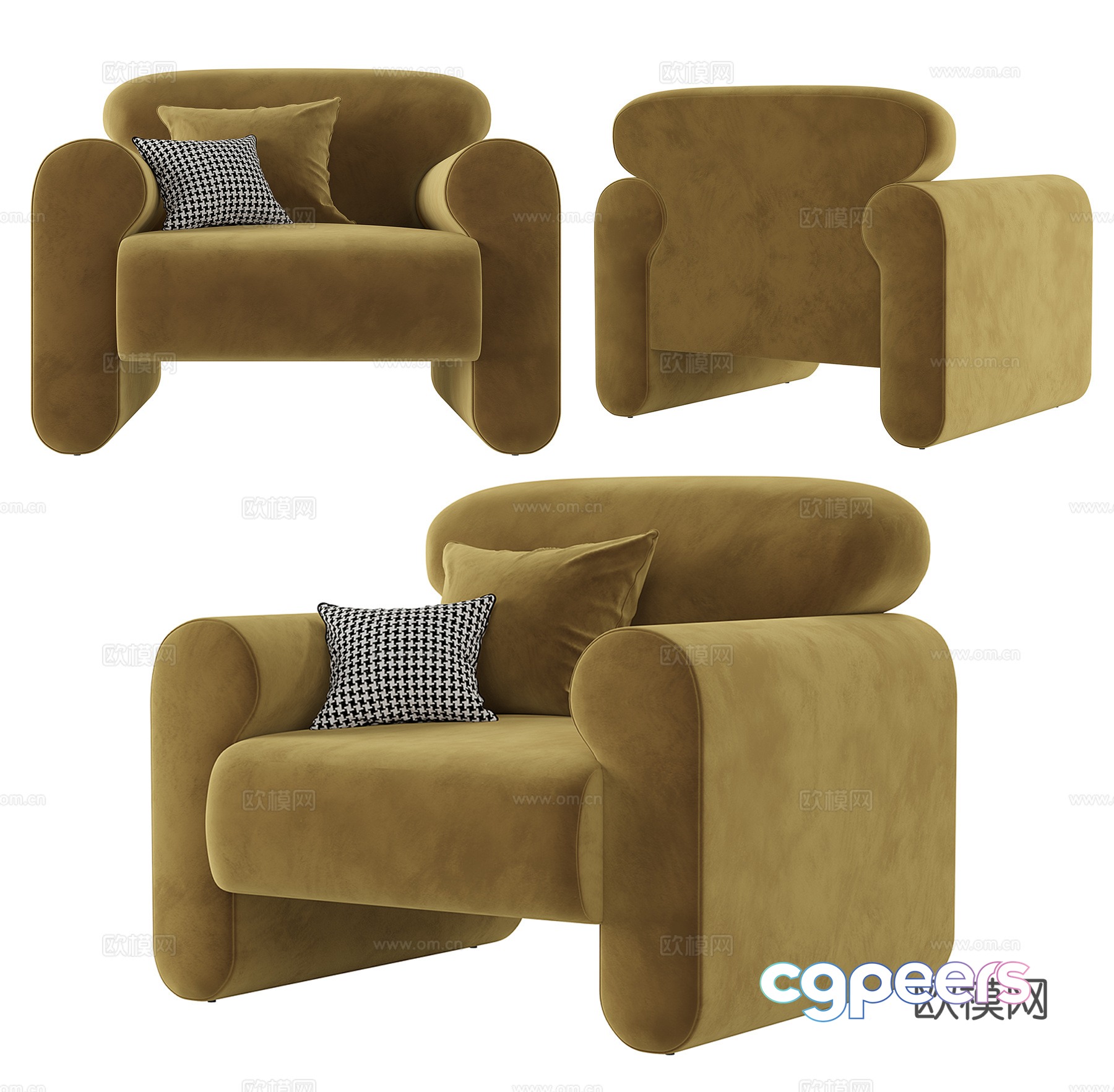 Modern single sofa 3d model Modern single sofa 3d model