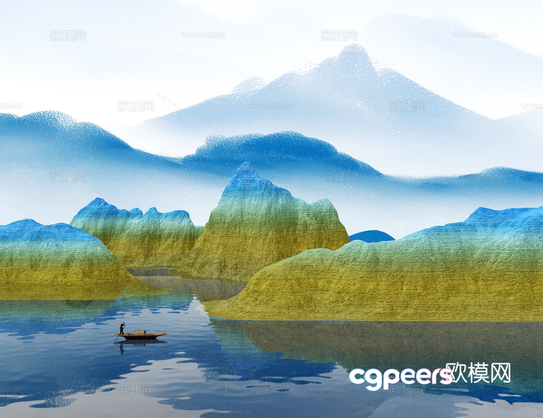 Guofeng landscape 3D model Guofeng landscape 3D model