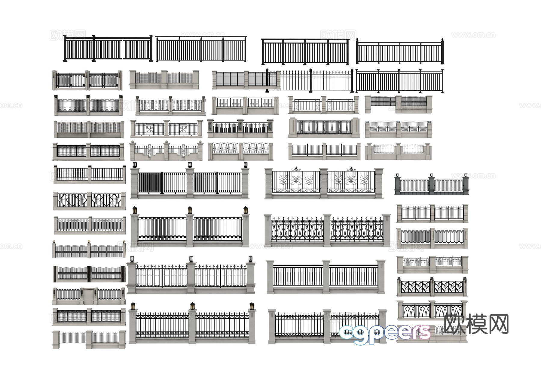 Simple European wall 3D model Simple European wall 3D model