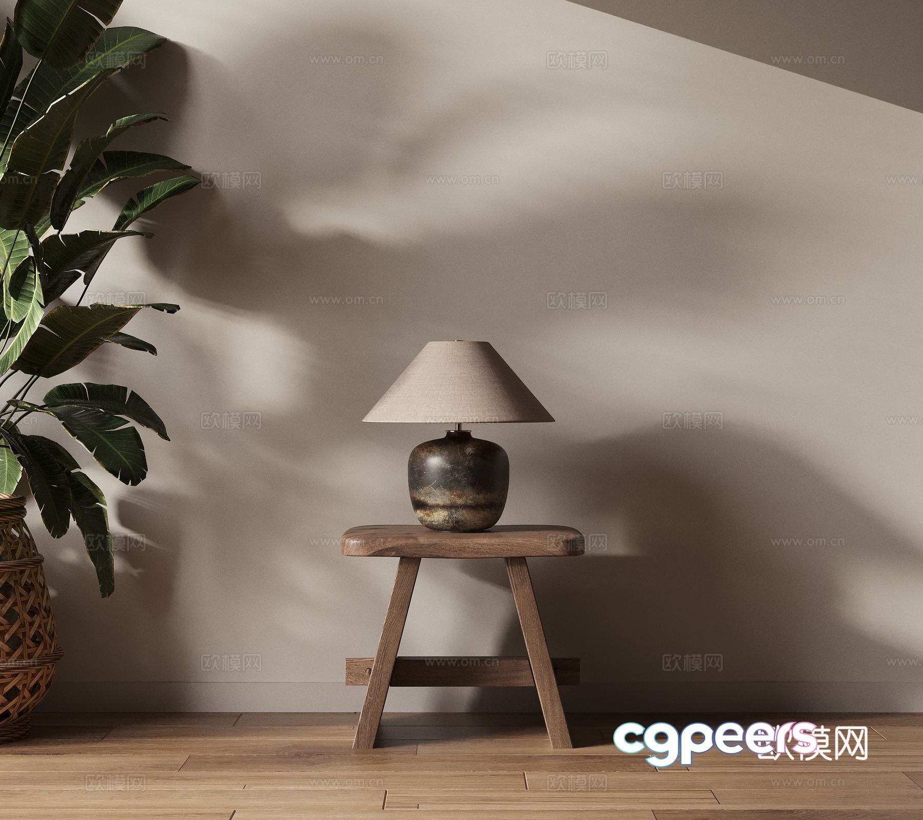 Table lamp side 3D model Table lamp side 3D model