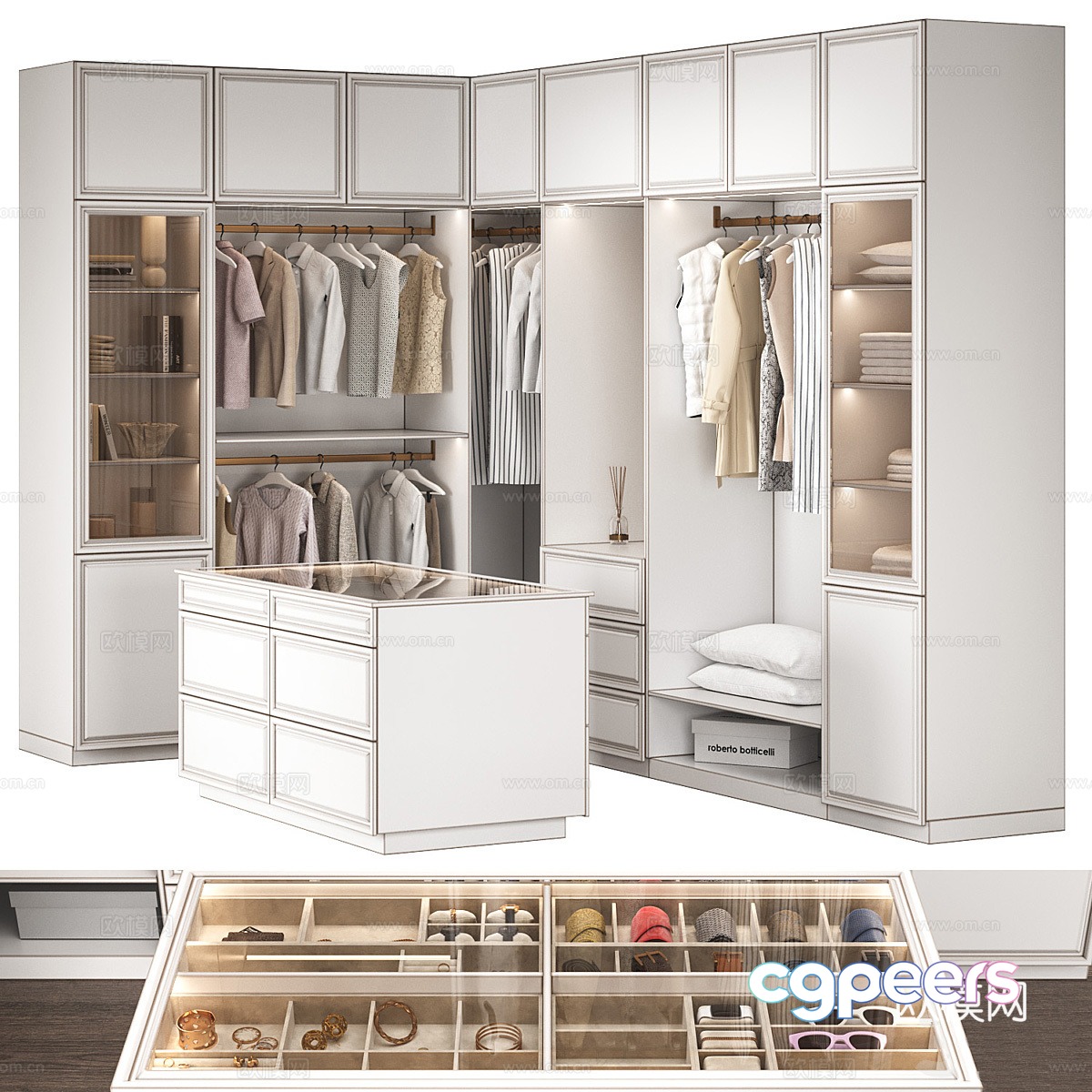 Modern light luxury open wardrobe 3D model Modern light luxury open wardrobe 3D model