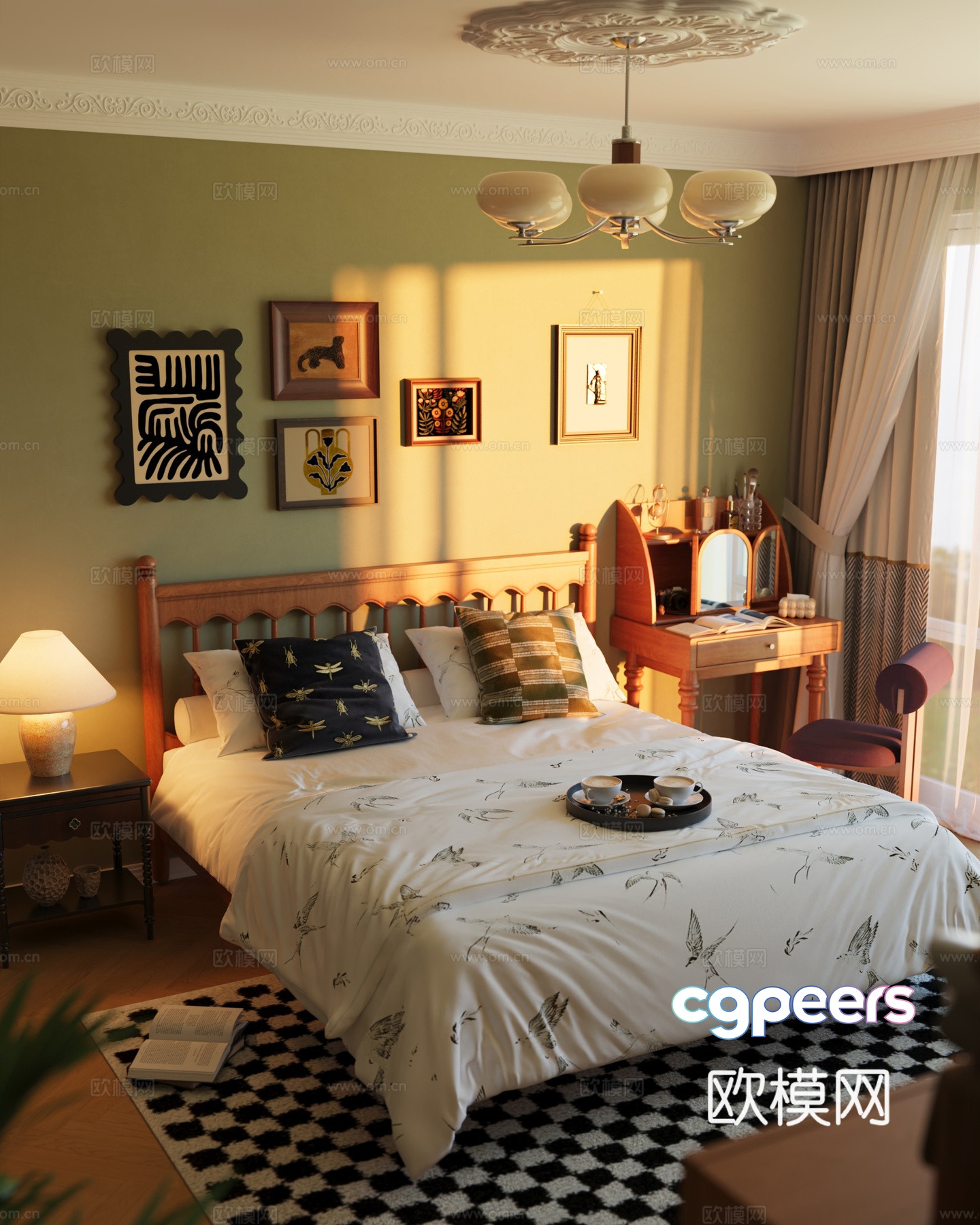 Modern bedroom 3d model Modern bedroom 3d model