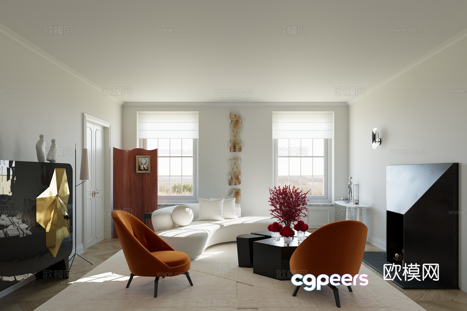 Modern living room 3d model Modern living room 3d model