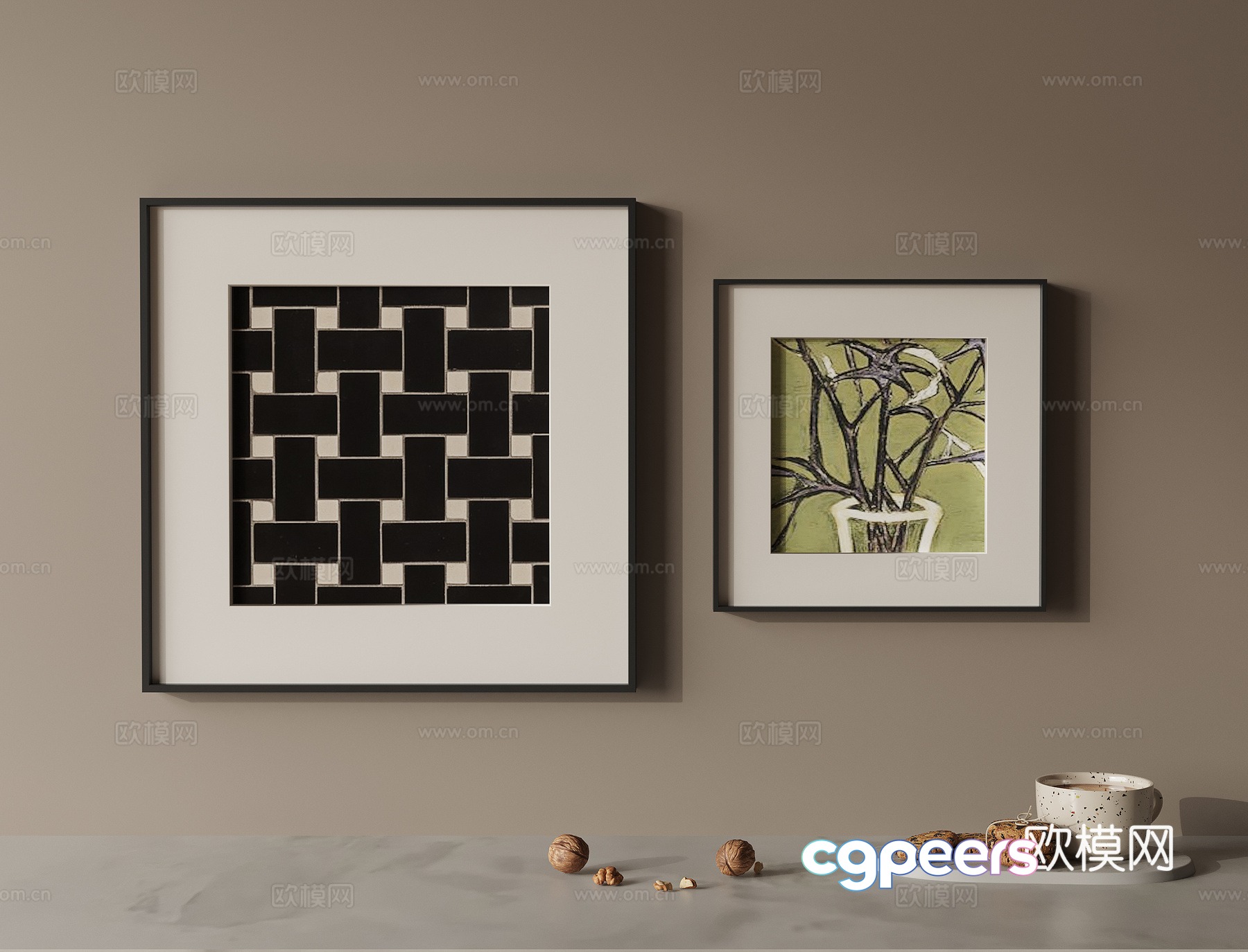 Combination hanging painting 3D model Combination hanging painting 3D model