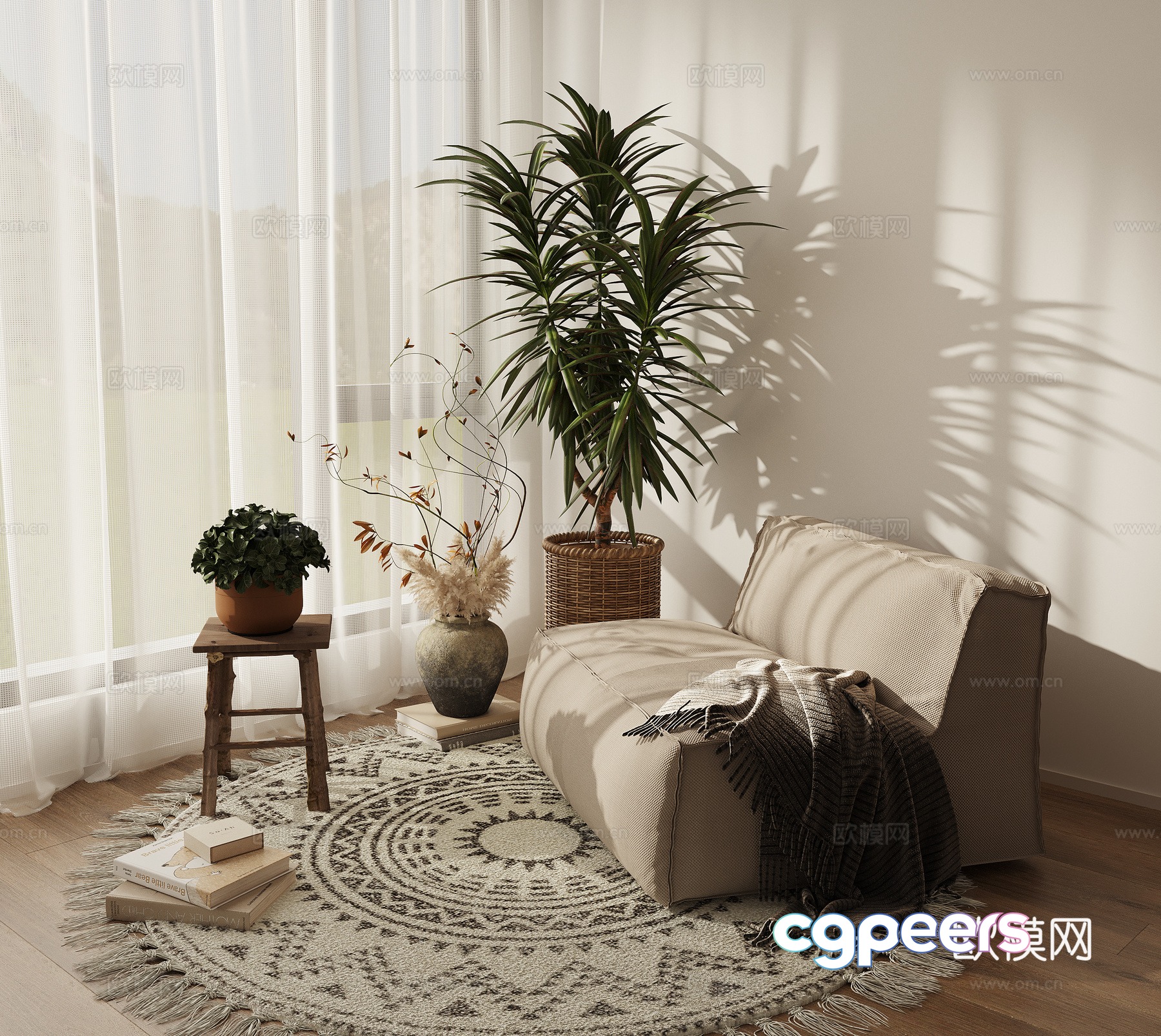 Leisure chair lazy sofa single sofa potted 3d model Leisure chair lazy sofa single sofa potted 3d model
