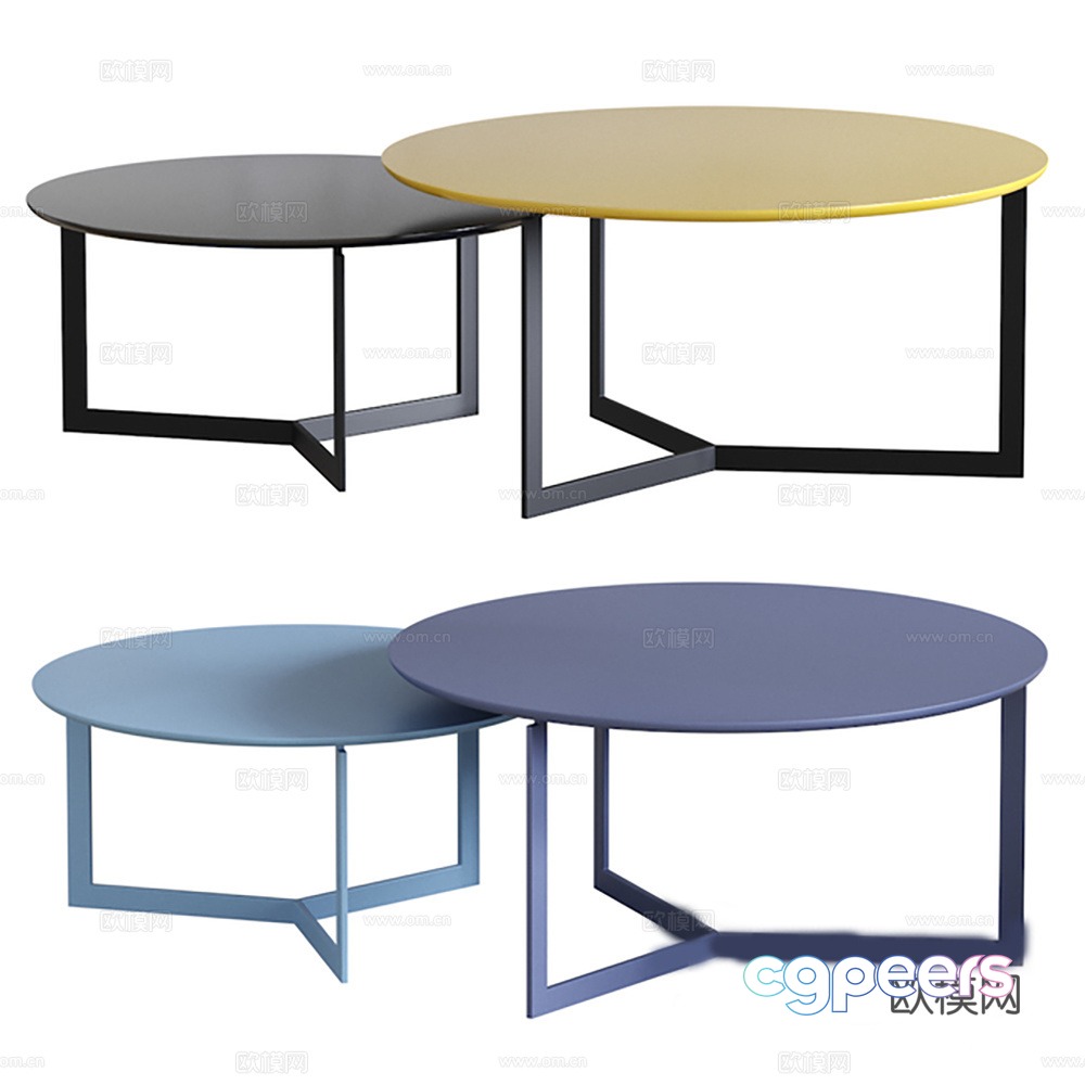 Table table coffee table round table coffee table combination 3D model Table table coffee table round table coffee table combination 3D model