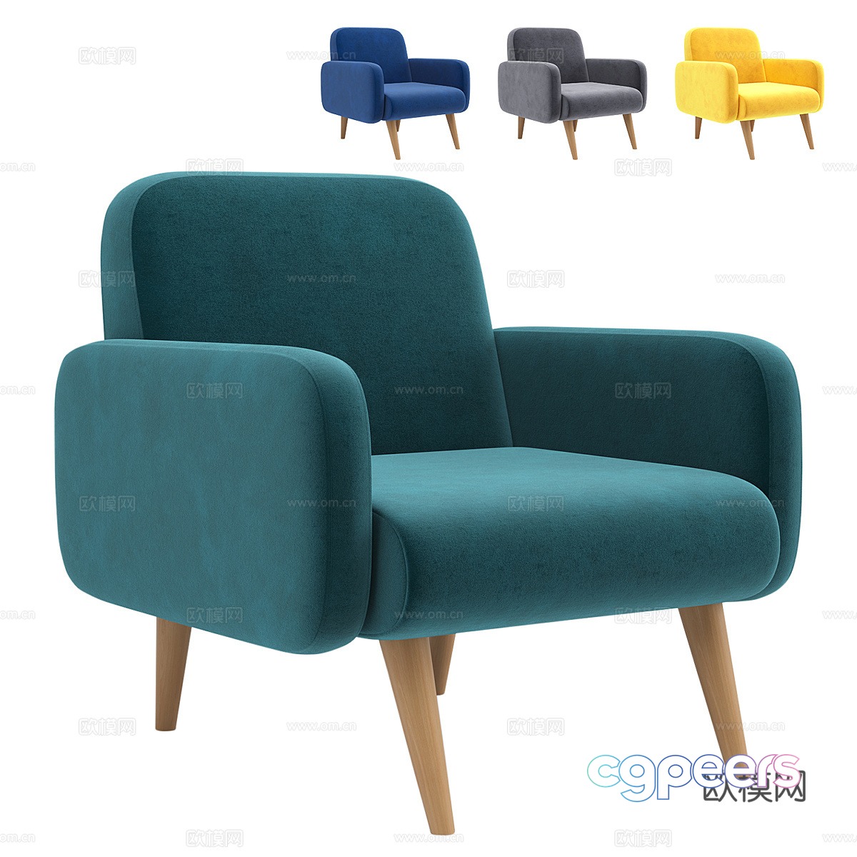 Modern Nordic leisure chair 3d model Modern Nordic leisure chair 3d model