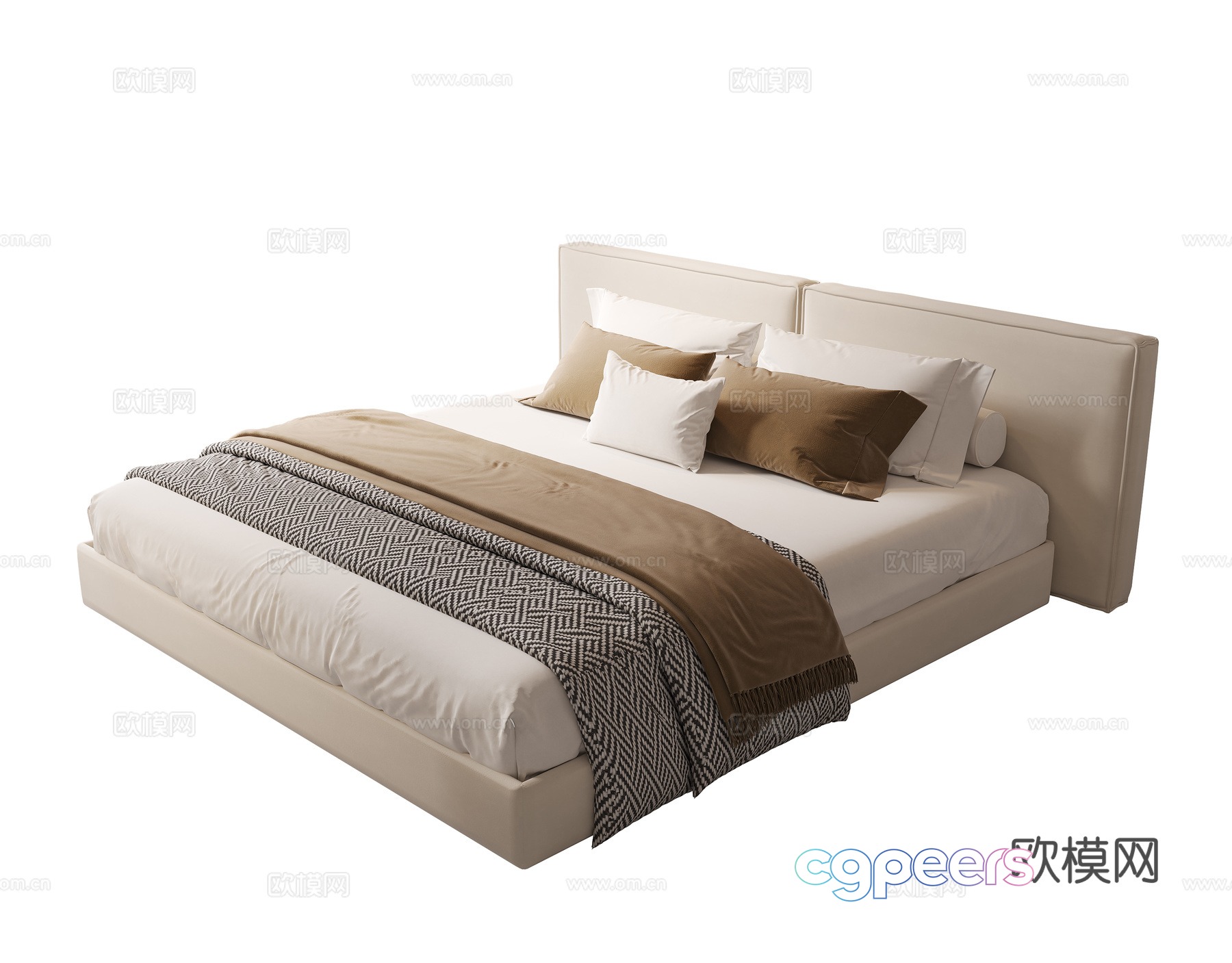 Modern double bed fabric double bed 3d model Modern double bed fabric double bed 3d model