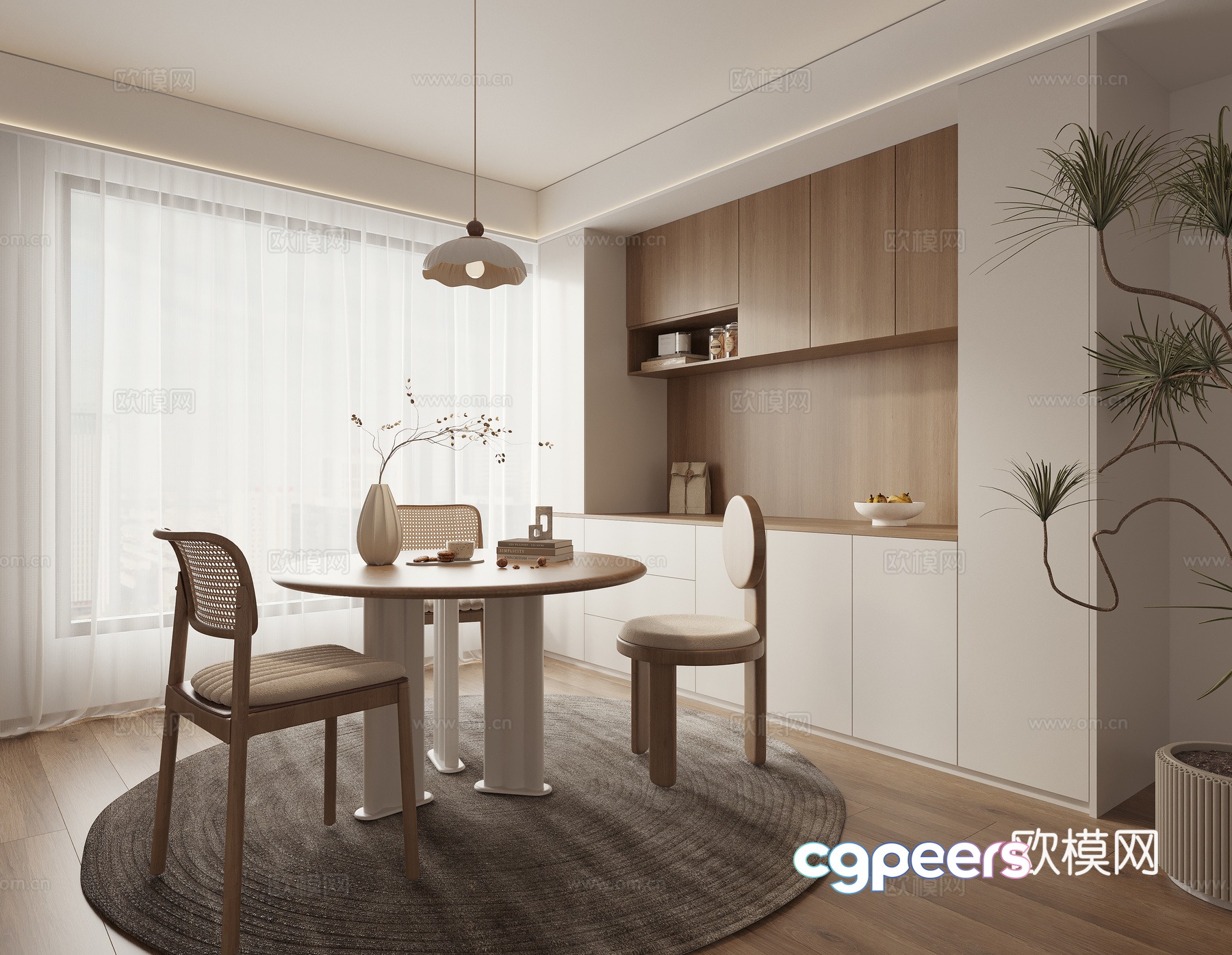 Wasabi Restaurant Dining Table and Chair Round Table 3D Model Wasabi Restaurant Dining Table and Chair Round Table 3D Model