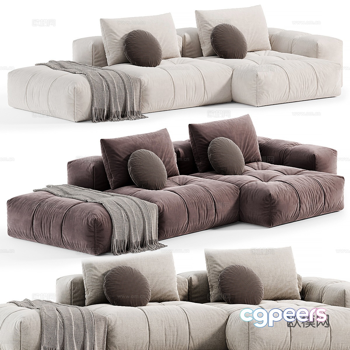 Modern Italian L-shaped sofa 3D model Modern Italian L-shaped sofa 3D model