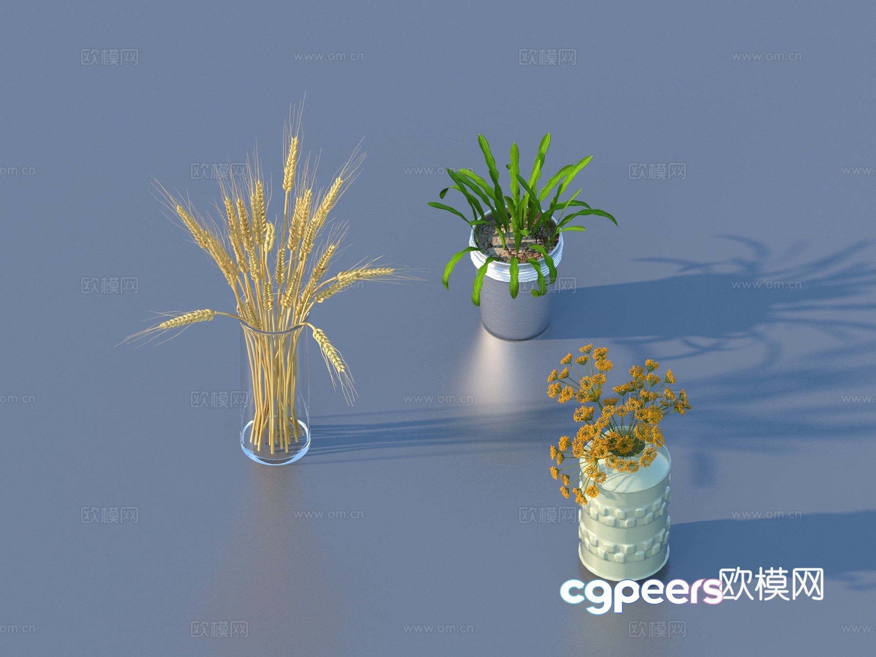 Flower pot pot green plants plant 3d model Flower pot pot green plants plant 3d model