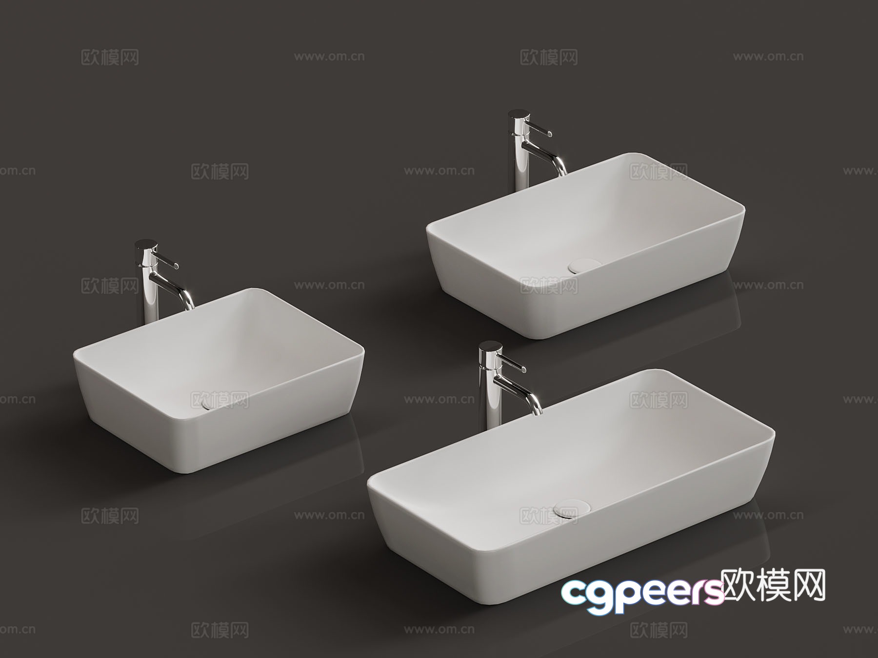 Modern wash basin Ceramic integrated basin 3D model Modern wash basin Ceramic integrated basin 3D model