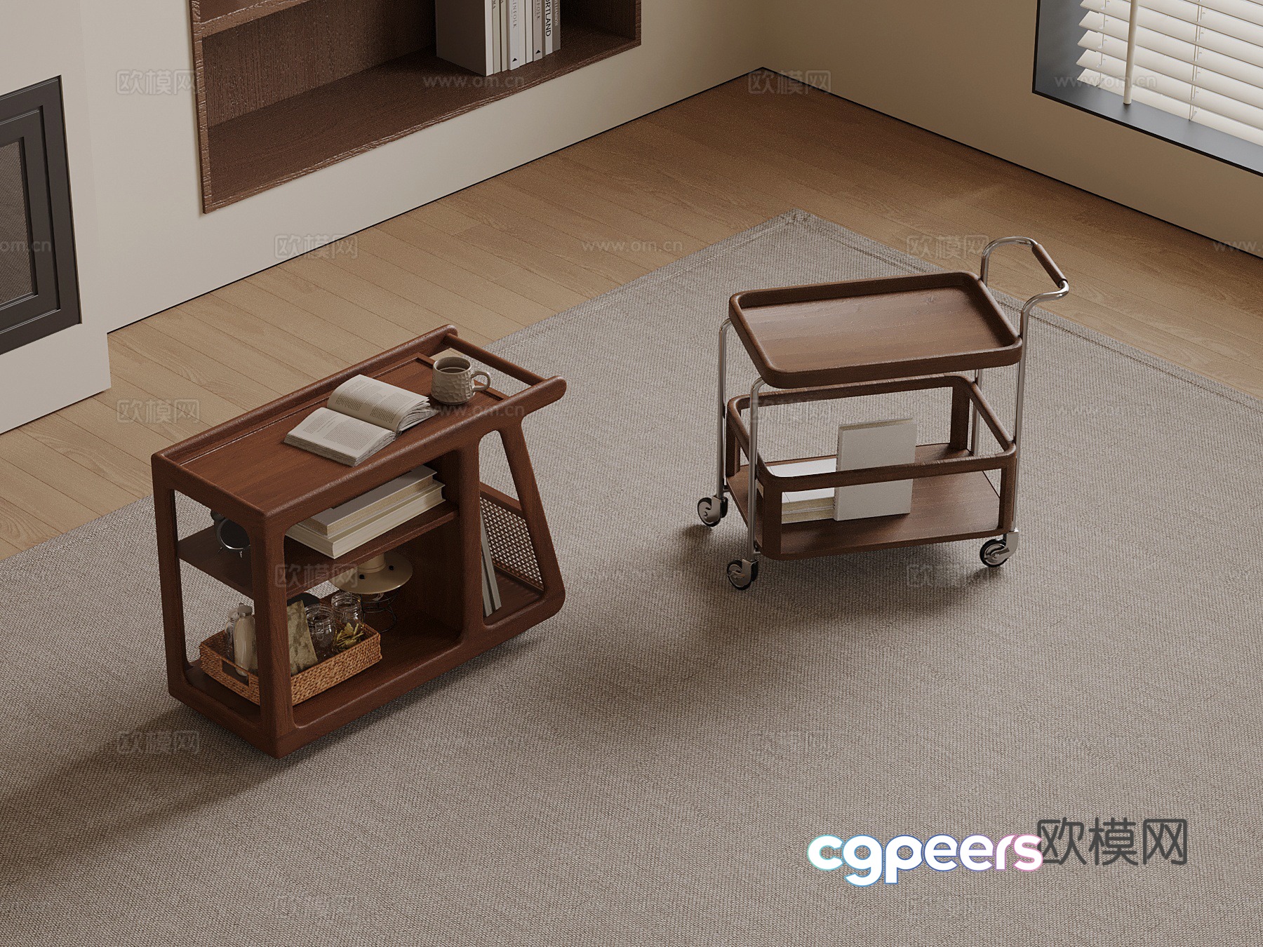 Middle-aged side table 3D model Middle-aged side table 3D model