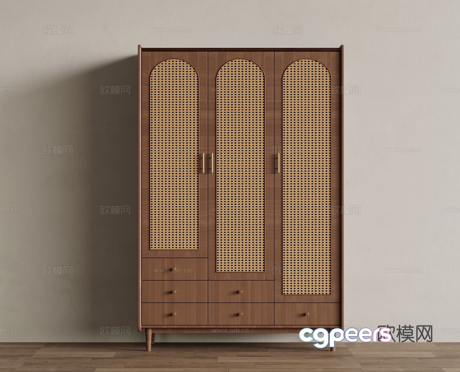 Wardrobe Middle-aged wind wardrobe 3d model Wardrobe Middle-aged wind wardrobe 3d model