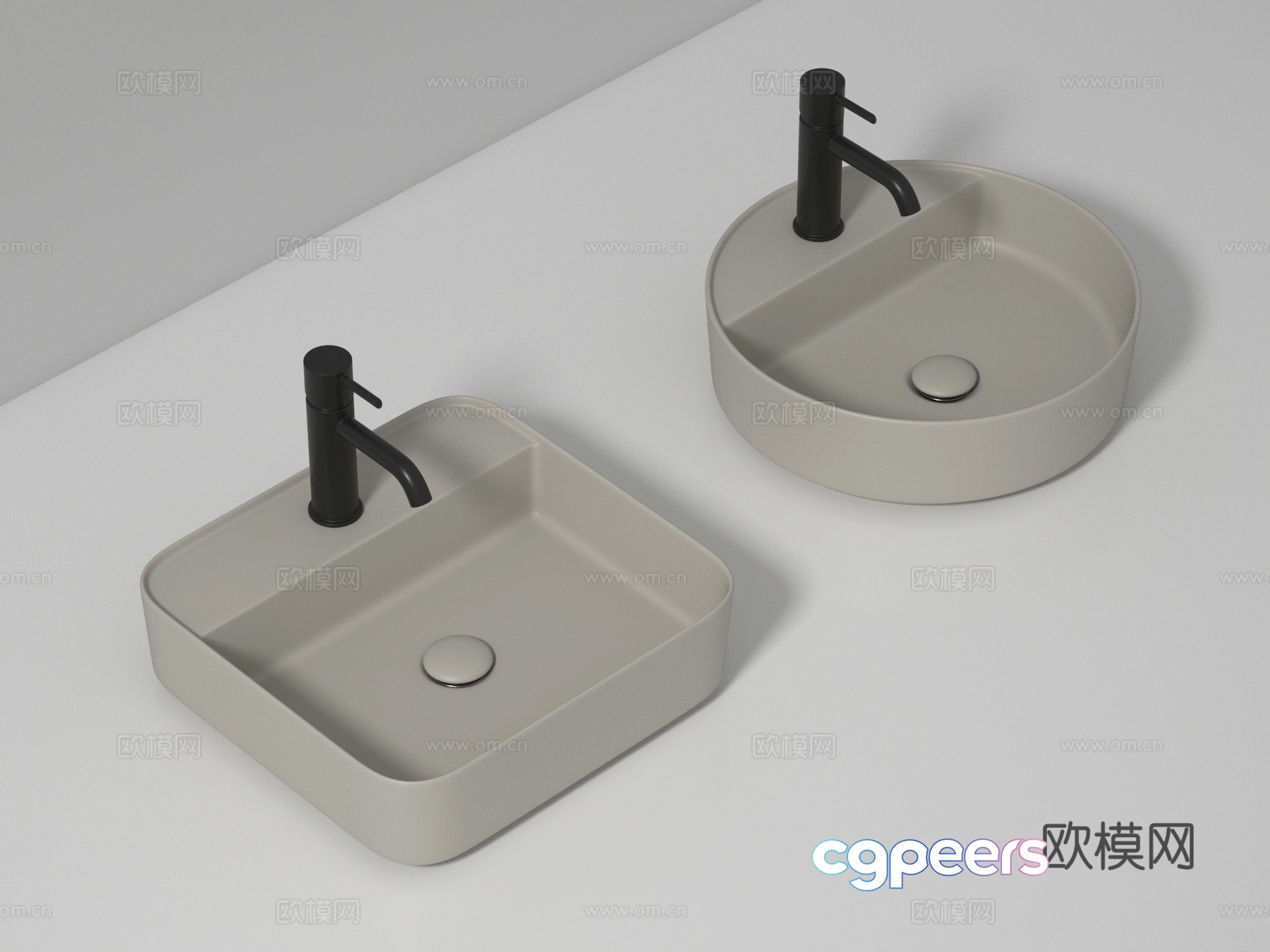 Modern washbasin under counter basin 3D model Modern washbasin under counter basin 3D model