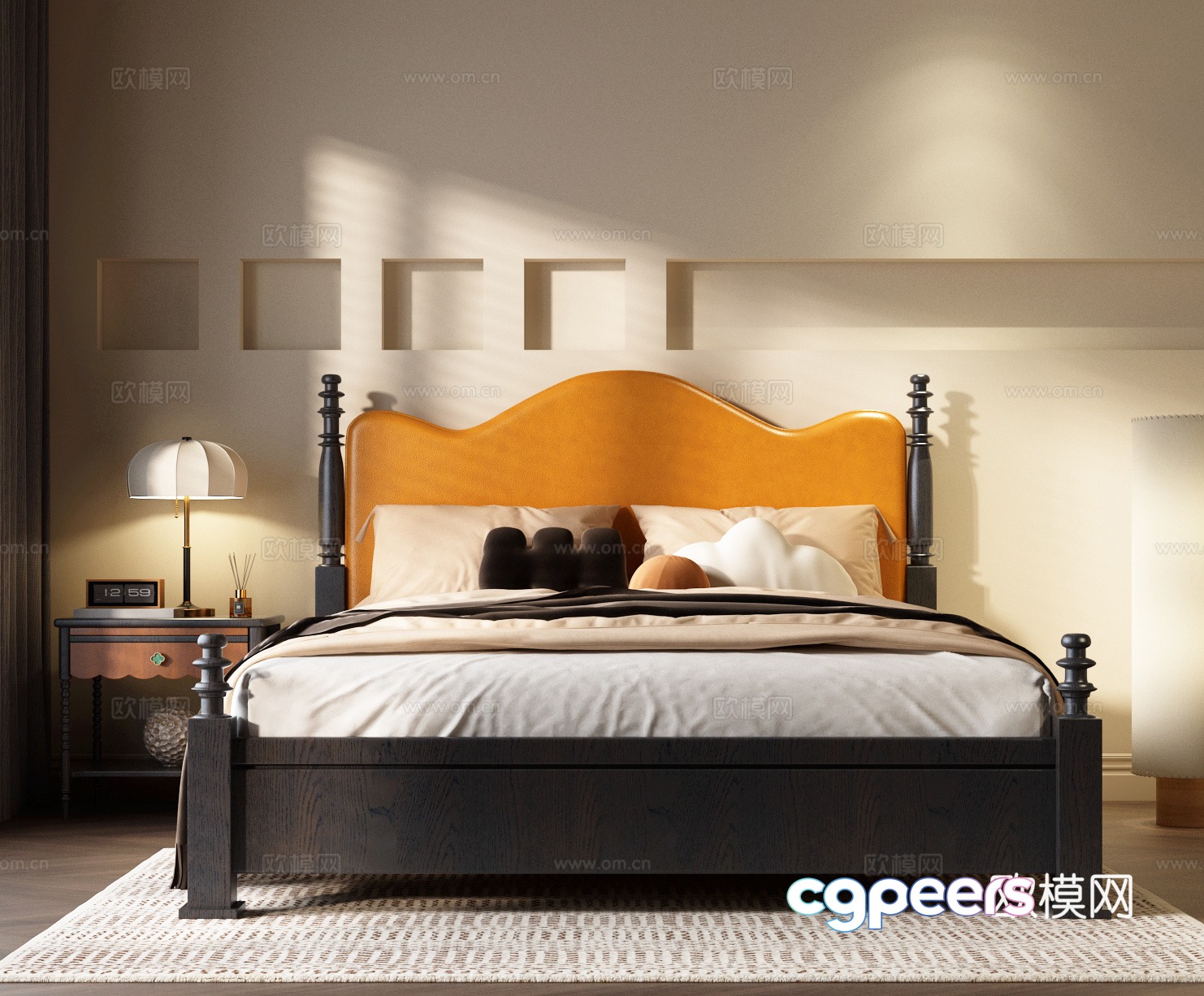 French ancient bed 3D model French ancient bed 3D model
