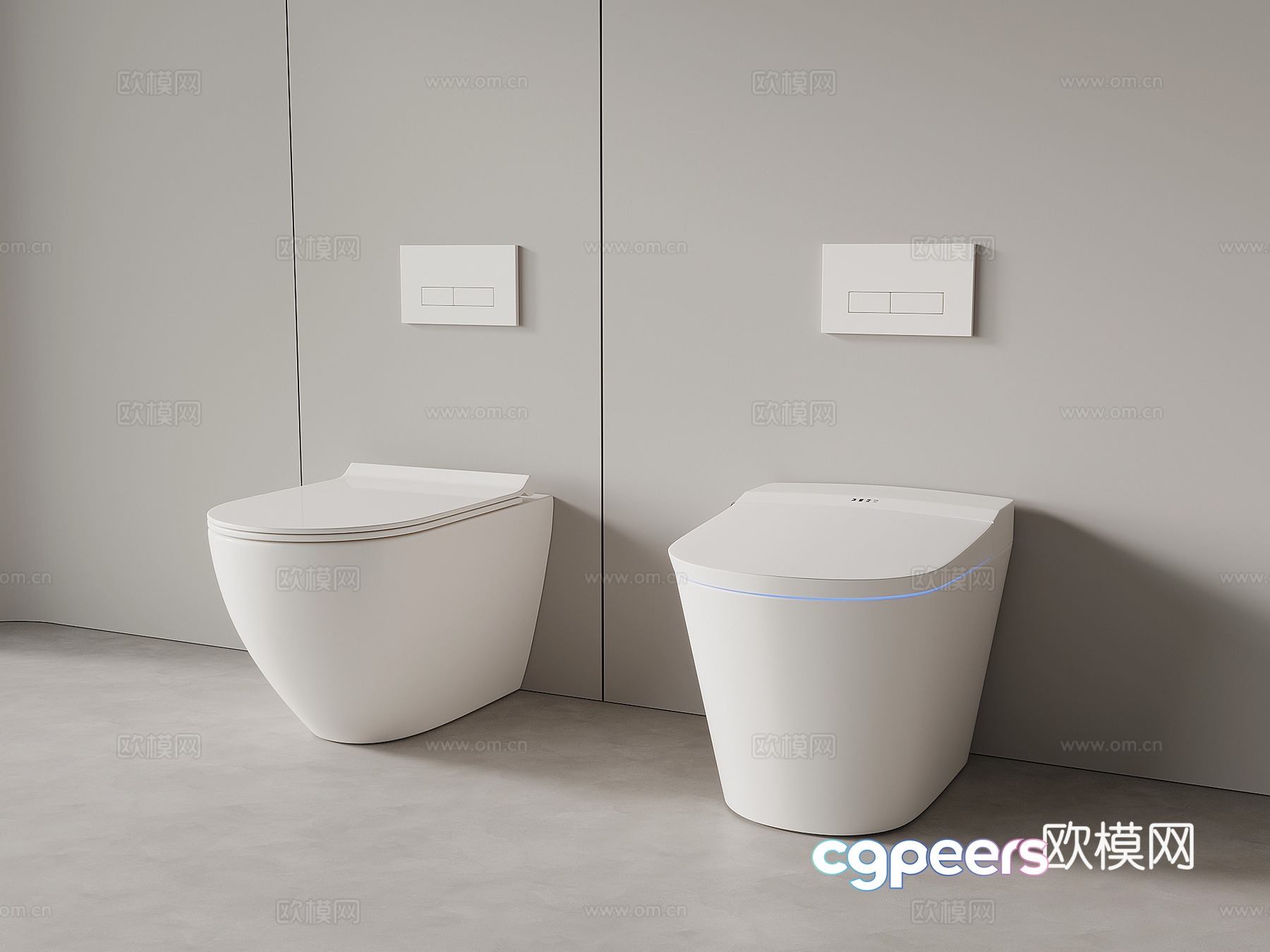 Modern smart toilet seat 3D model Modern smart toilet seat 3D model
