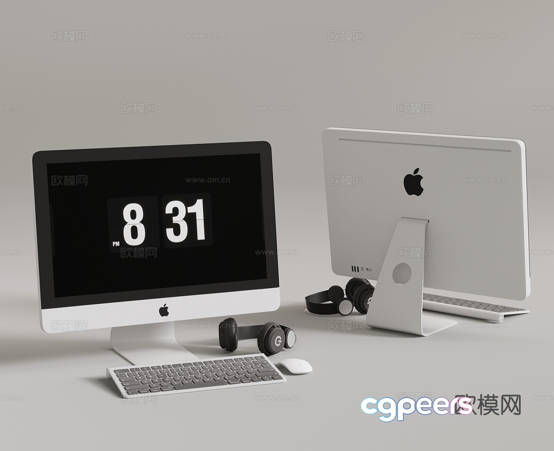 Modern desktop computer monitor Apple computer 3d model Modern desktop computer monitor Apple computer 3d model