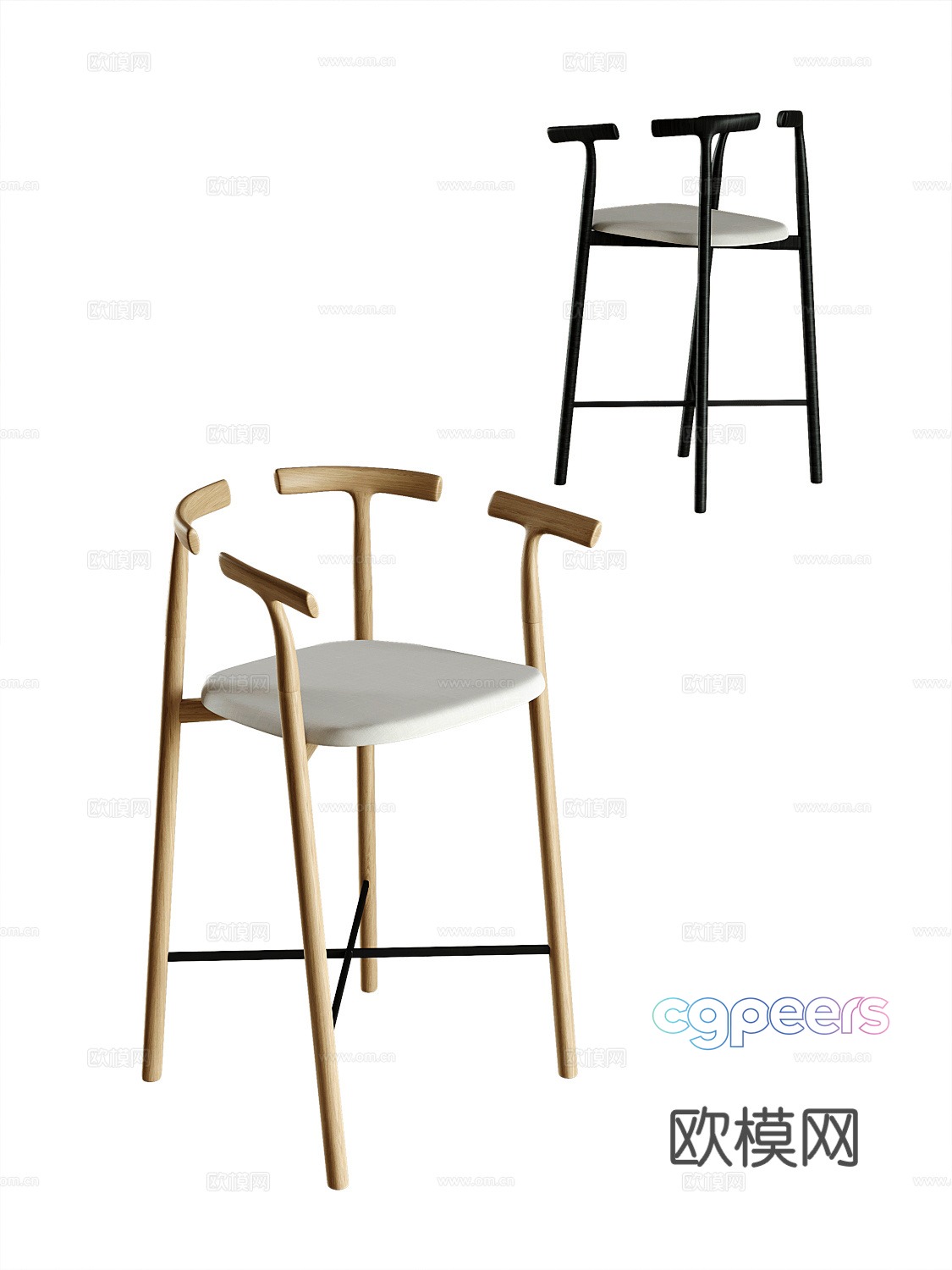 Modern bar chair 3d model Modern bar chair 3d model