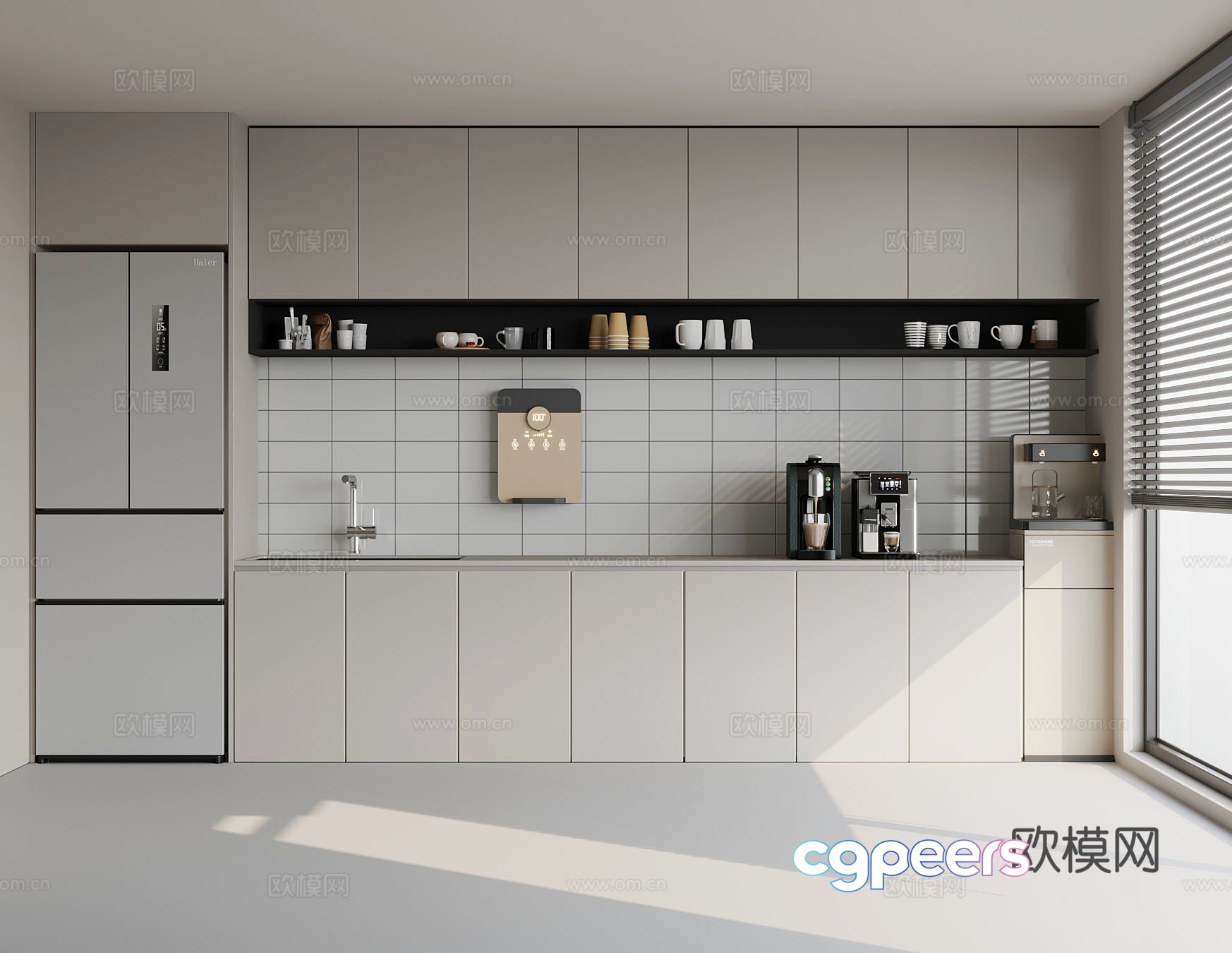 Modern 3D model of tea room Modern 3D model of tea room