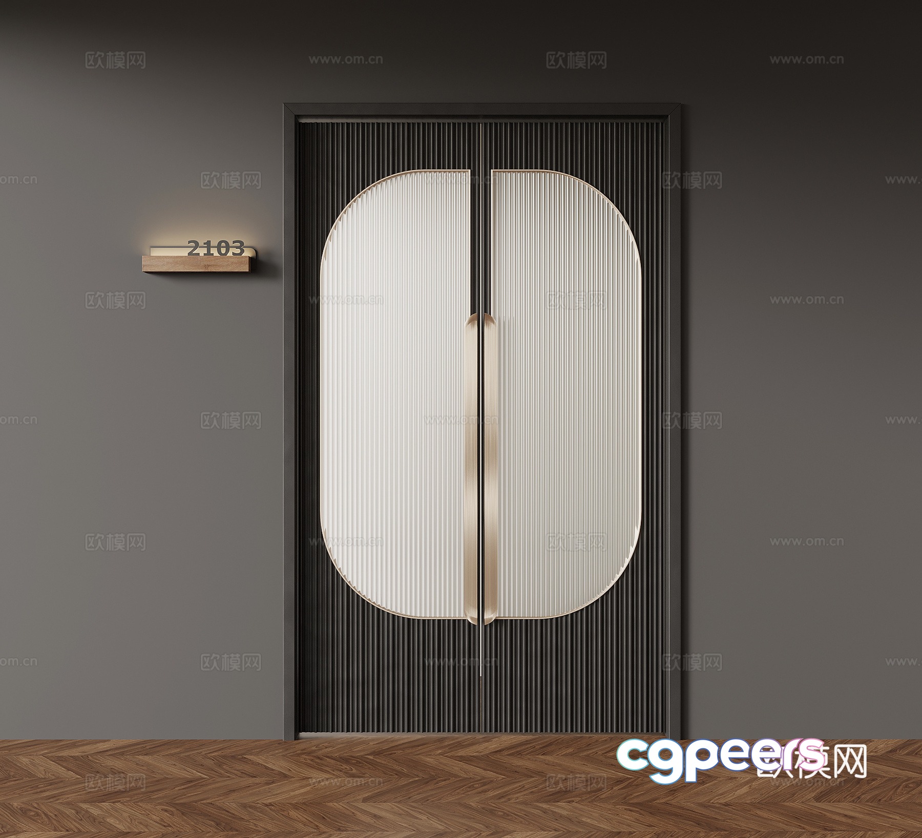 Double door 3D model Double door 3D model