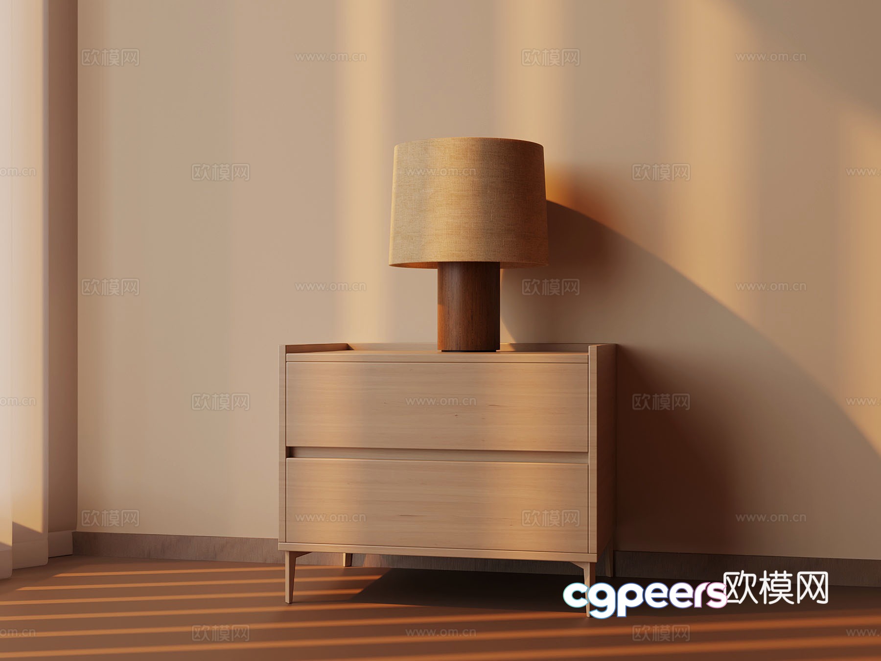 Modern simple bedside table lamp 3d model Modern simple bedside table lamp 3d model