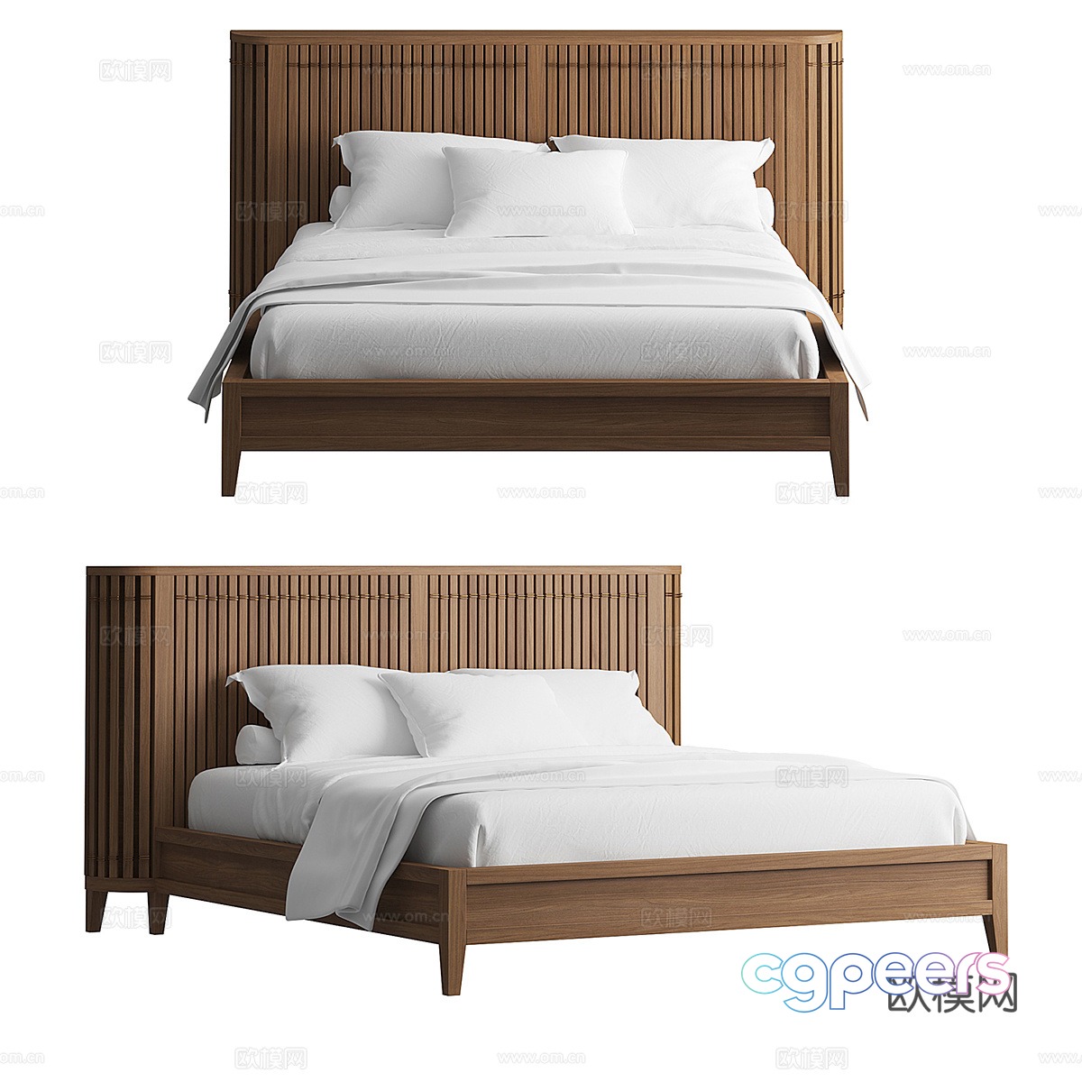 Nordic simple double bed double bed simple bed 3d model Nordic simple double bed double bed simple bed 3d model